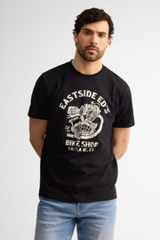 T-shirt col rond coton - Homme && NOIR