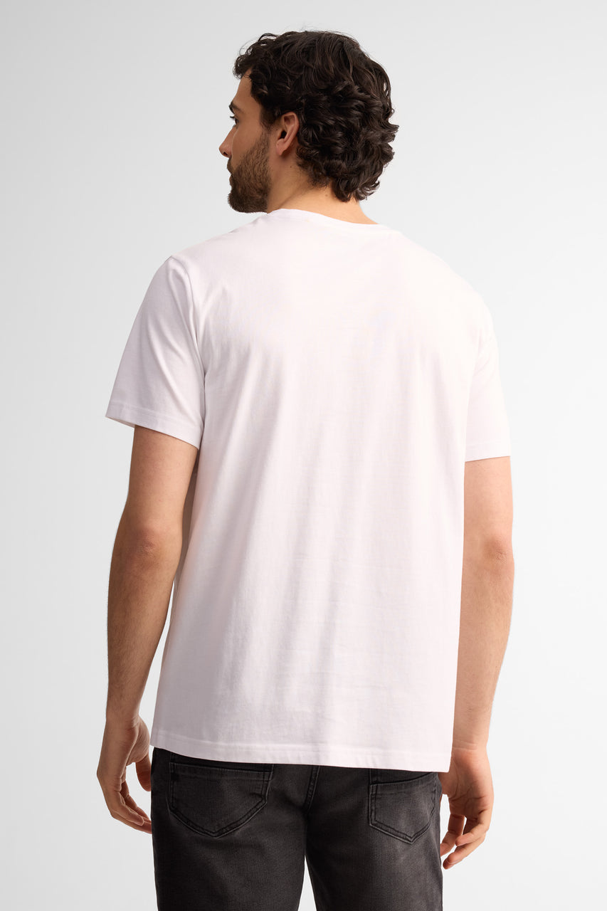 T-shirt col rond coton - Homme && BLANC