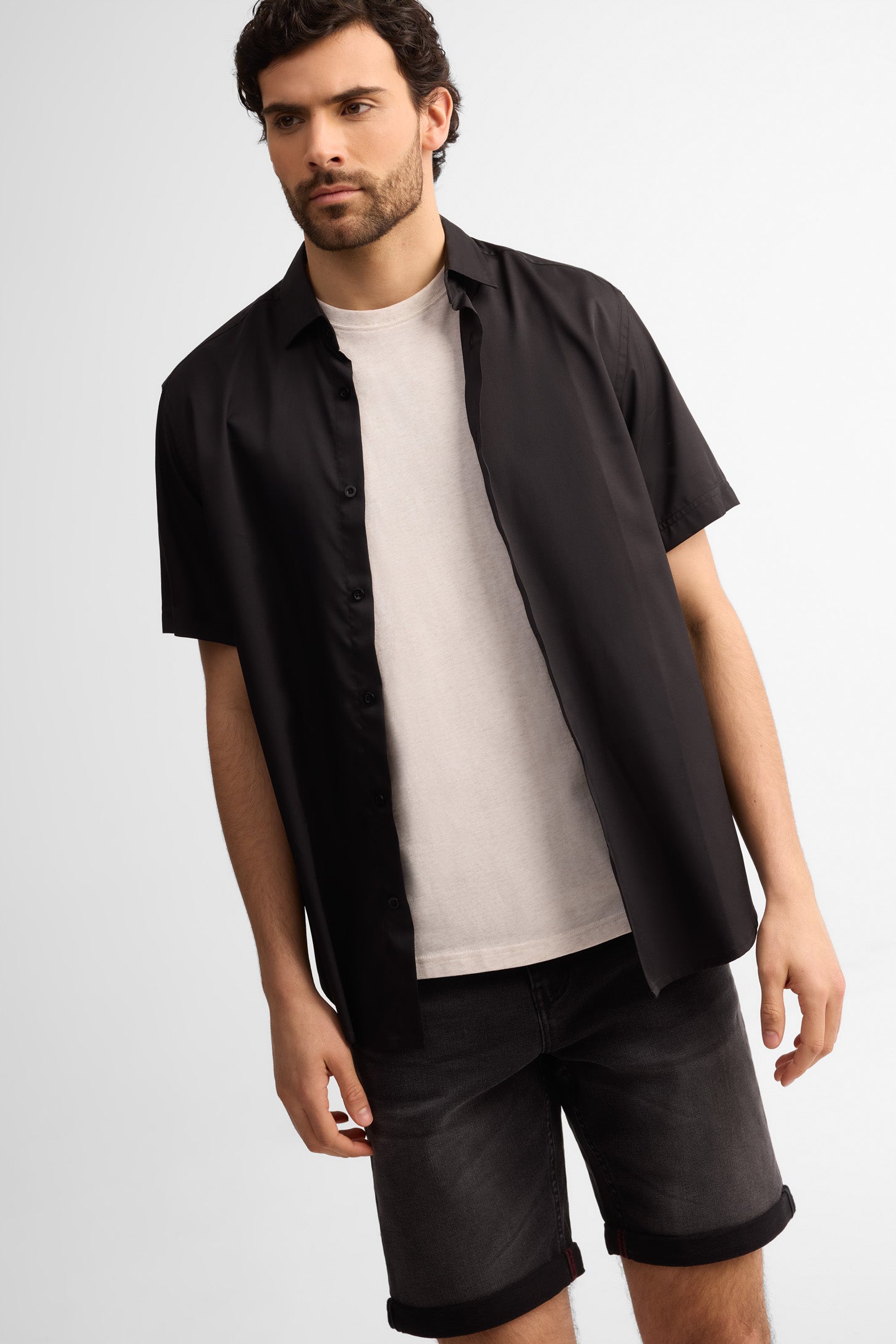 T-shirt col rond coton, 3/25$ - Homme && OATMEAL