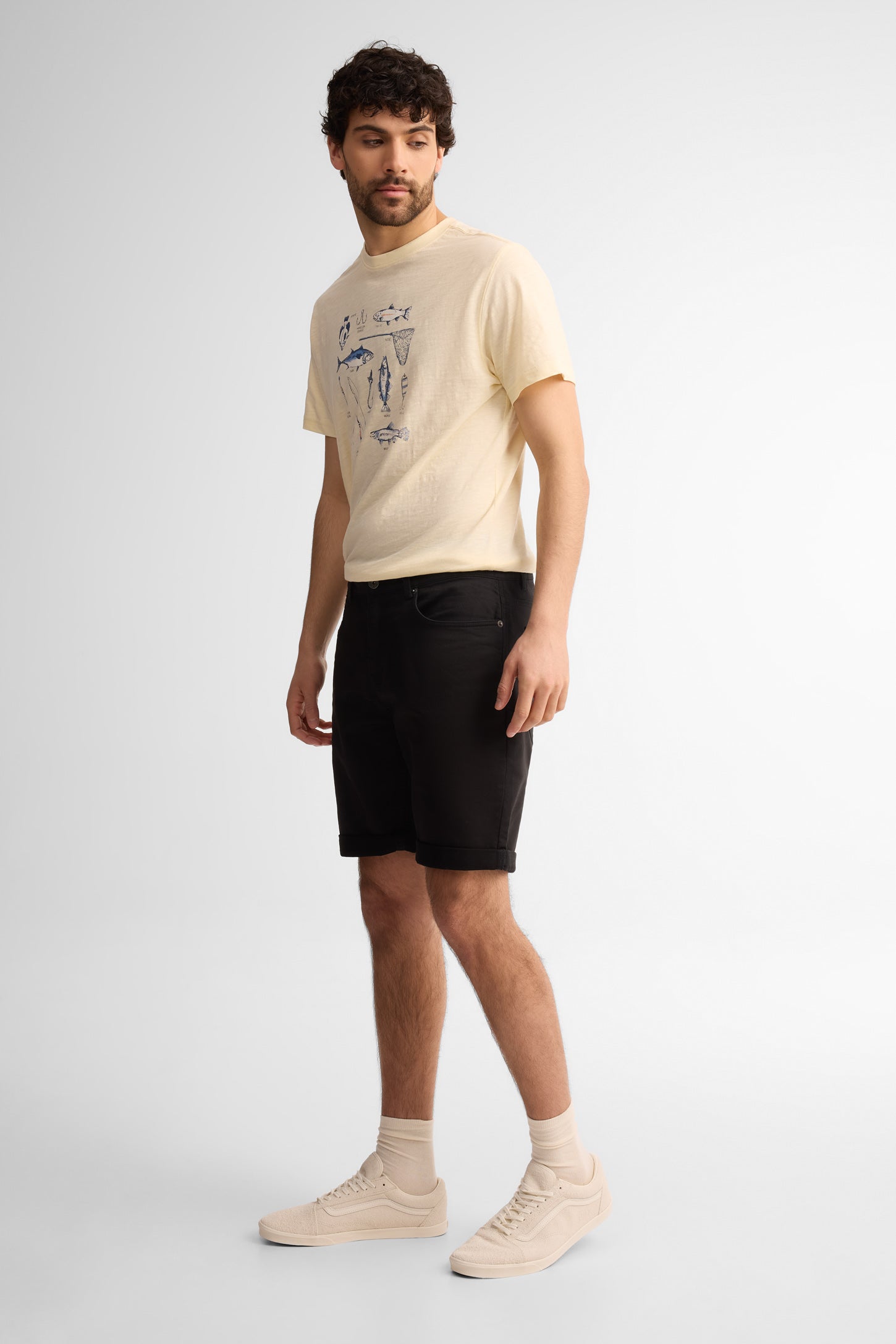 Short 5 poches en twill - Homme && NOIR