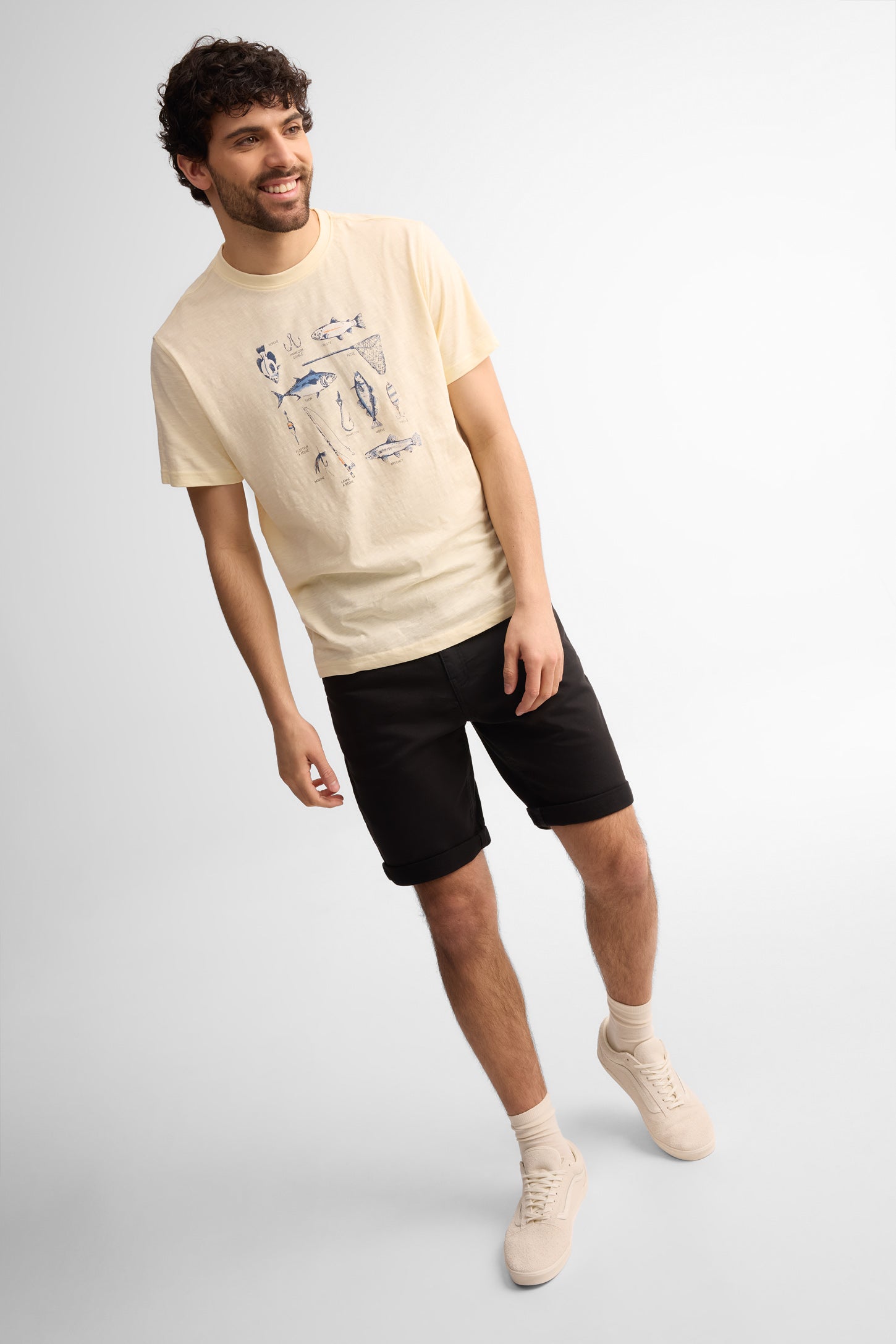 Short 5 poches en twill - Homme && NOIR