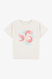 T-shirt col rond imprimé coton - Bébé fille && BLANC