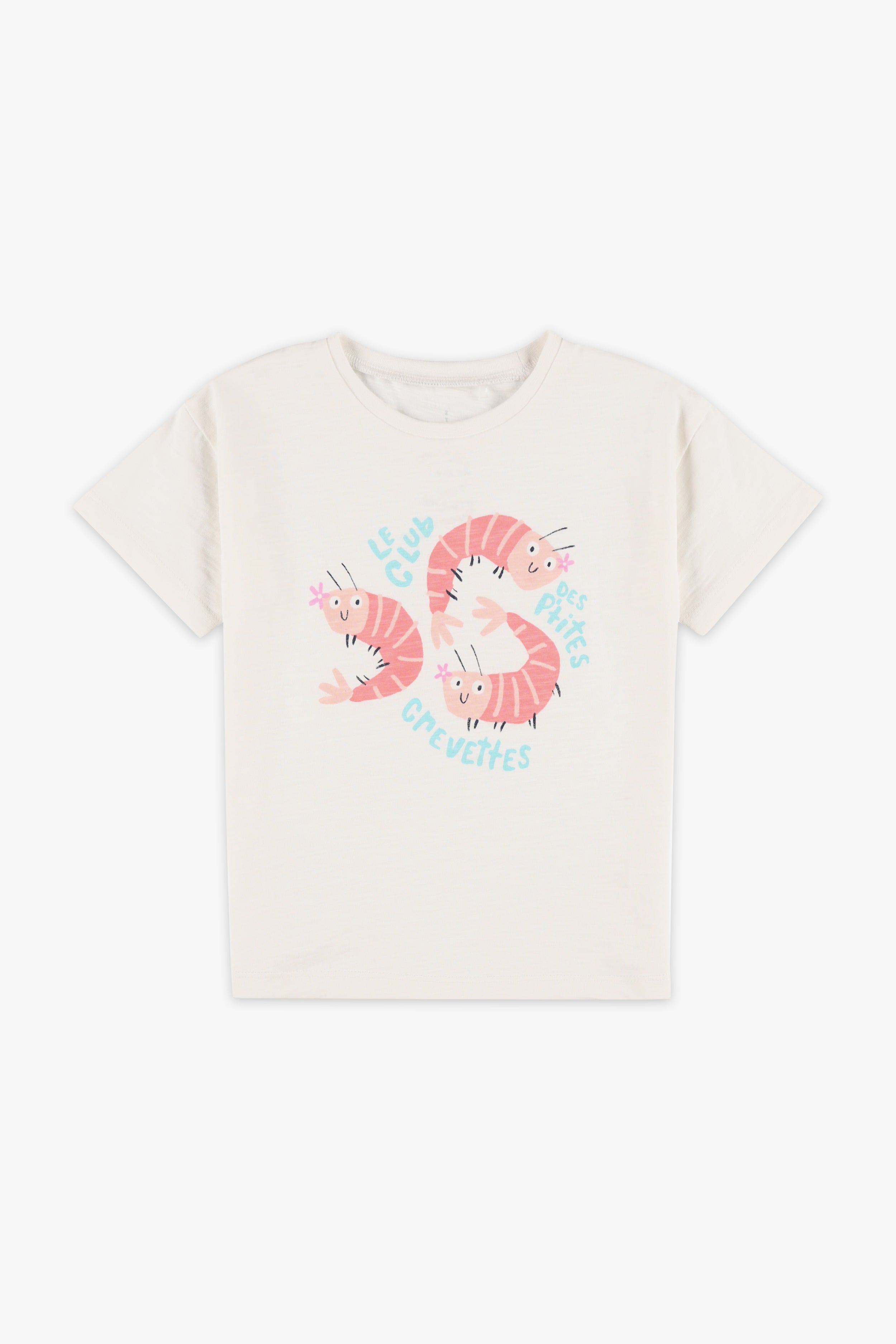 T-shirt col rond imprimé coton, 2T-3T - Bébé fille && BLANC