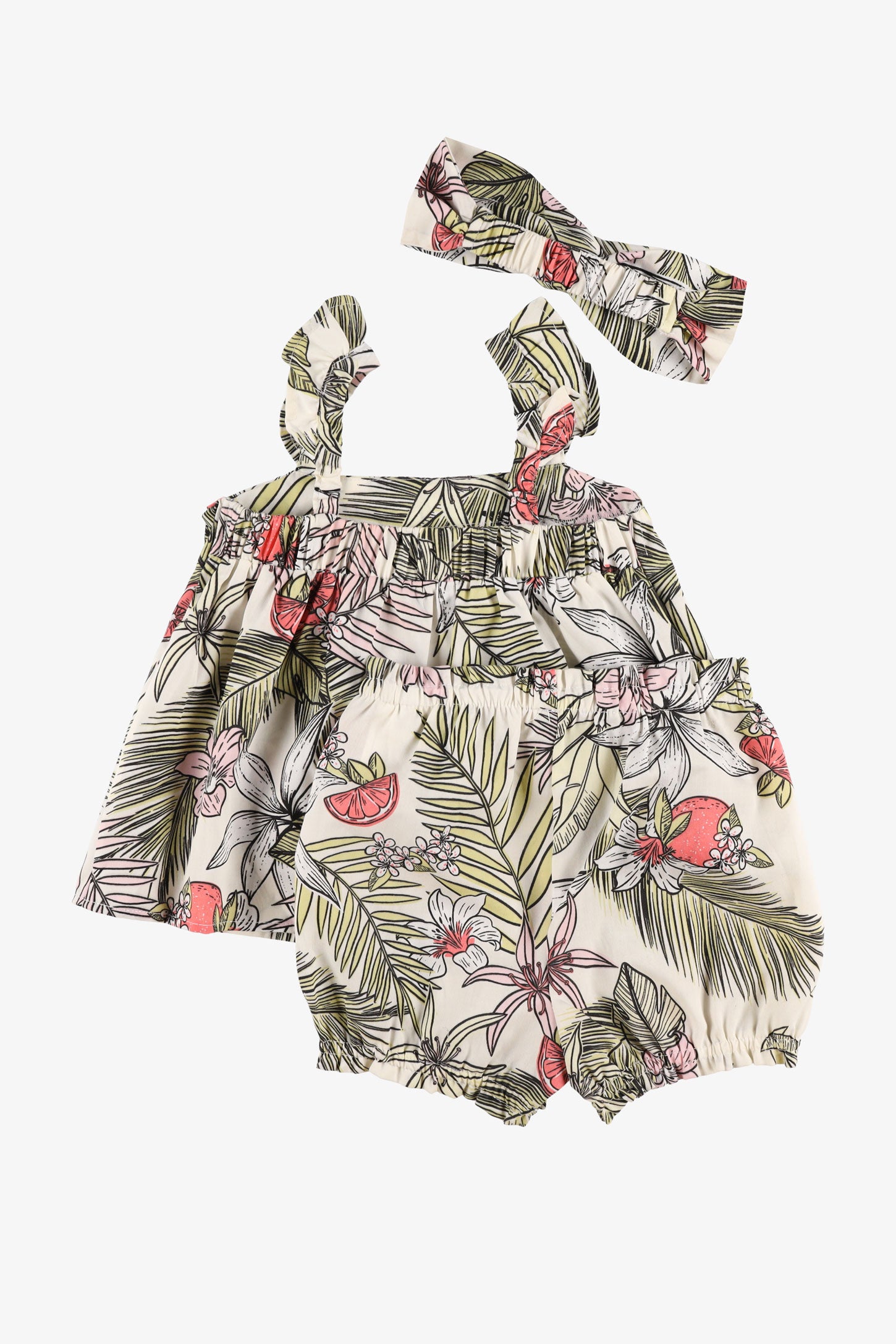 Ensemble 3-pièces challis, 2T-3T - Bébé fille && JAUNE/MULTI