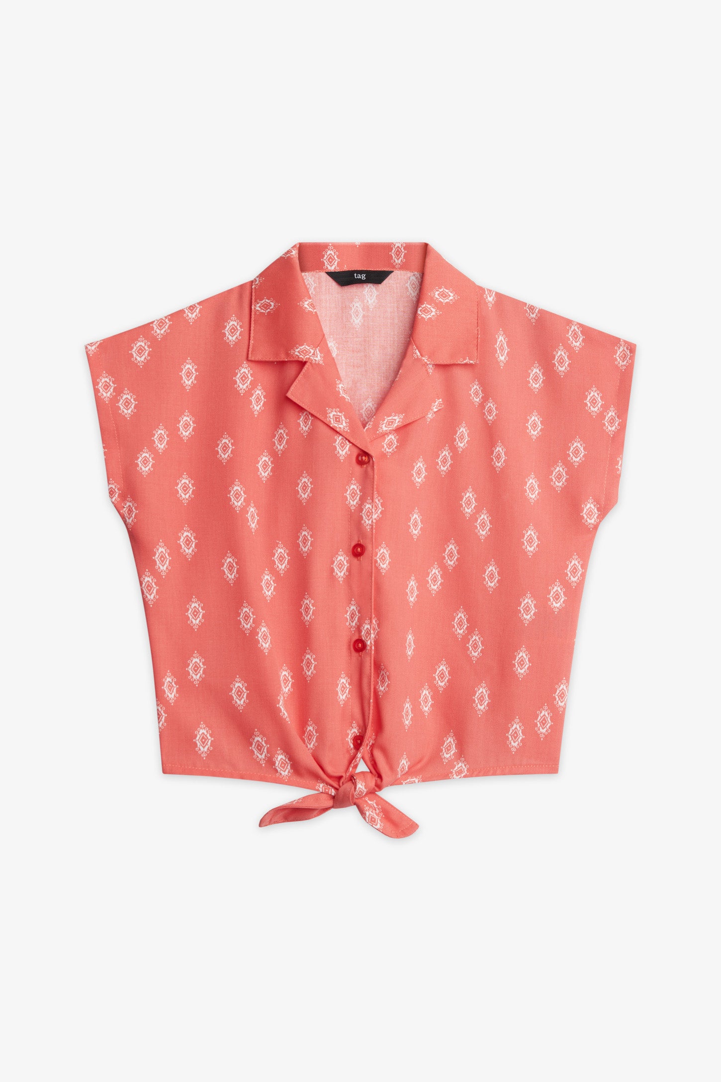 Chemisier manches courtes challis - Enfant fille && ROUGE/MULTI