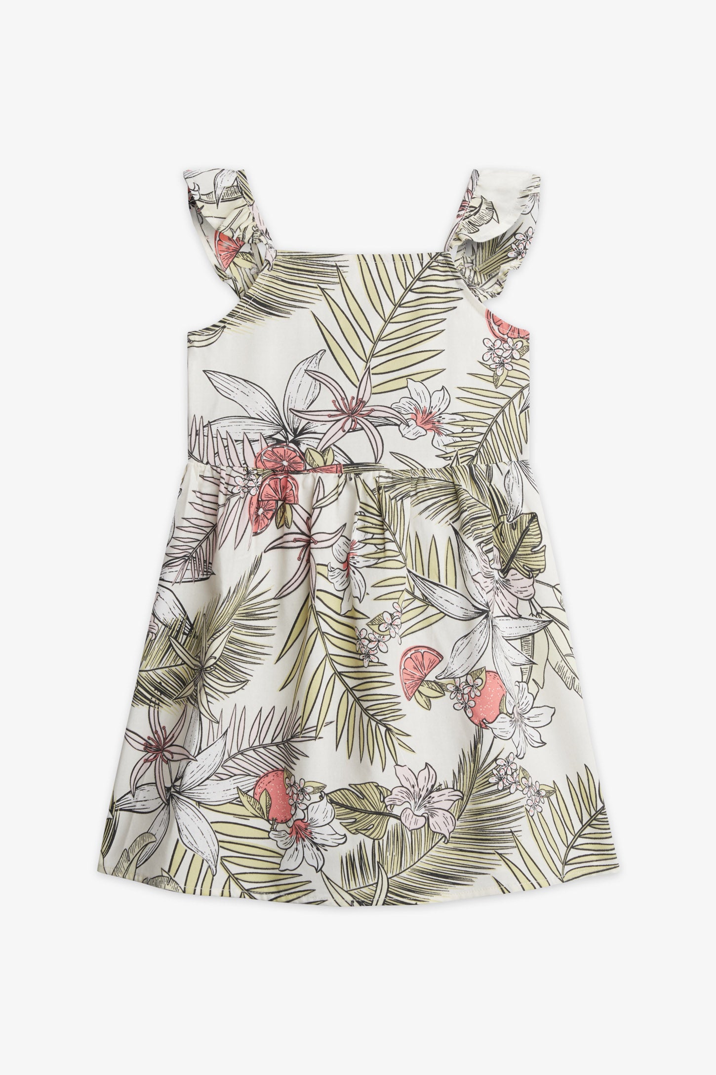 Robe évasée challis - Enfant fille && JAUNE/MULTI