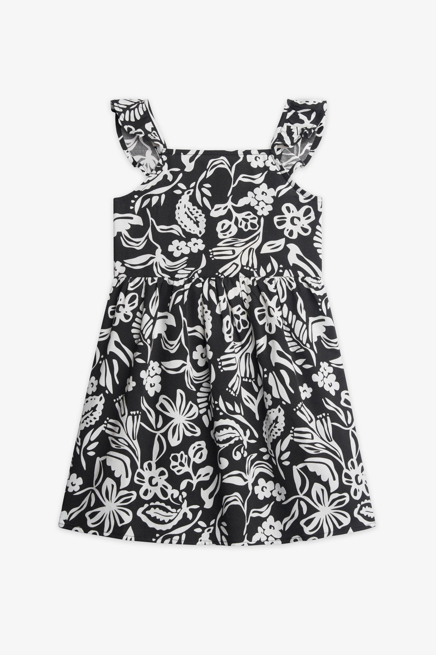 Robe évasée challis - Enfant fille && NOIR/MULTI