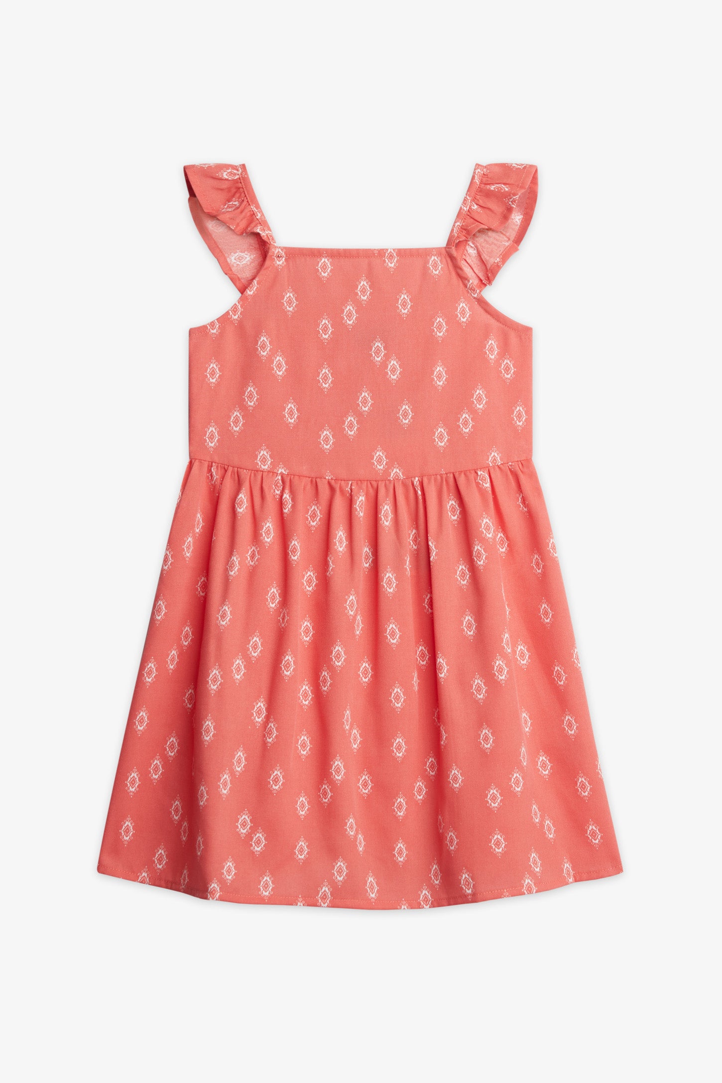 Robe évasée challis - Enfant fille && ROUGE/MULTI