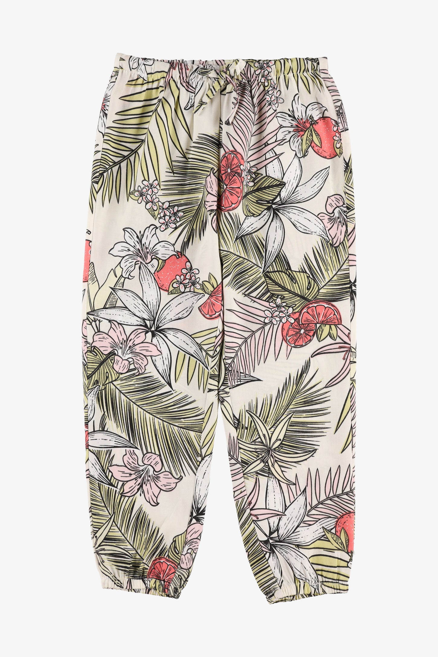 Pantalon jogger challis - Enfant fille && JAUNE/MULTI