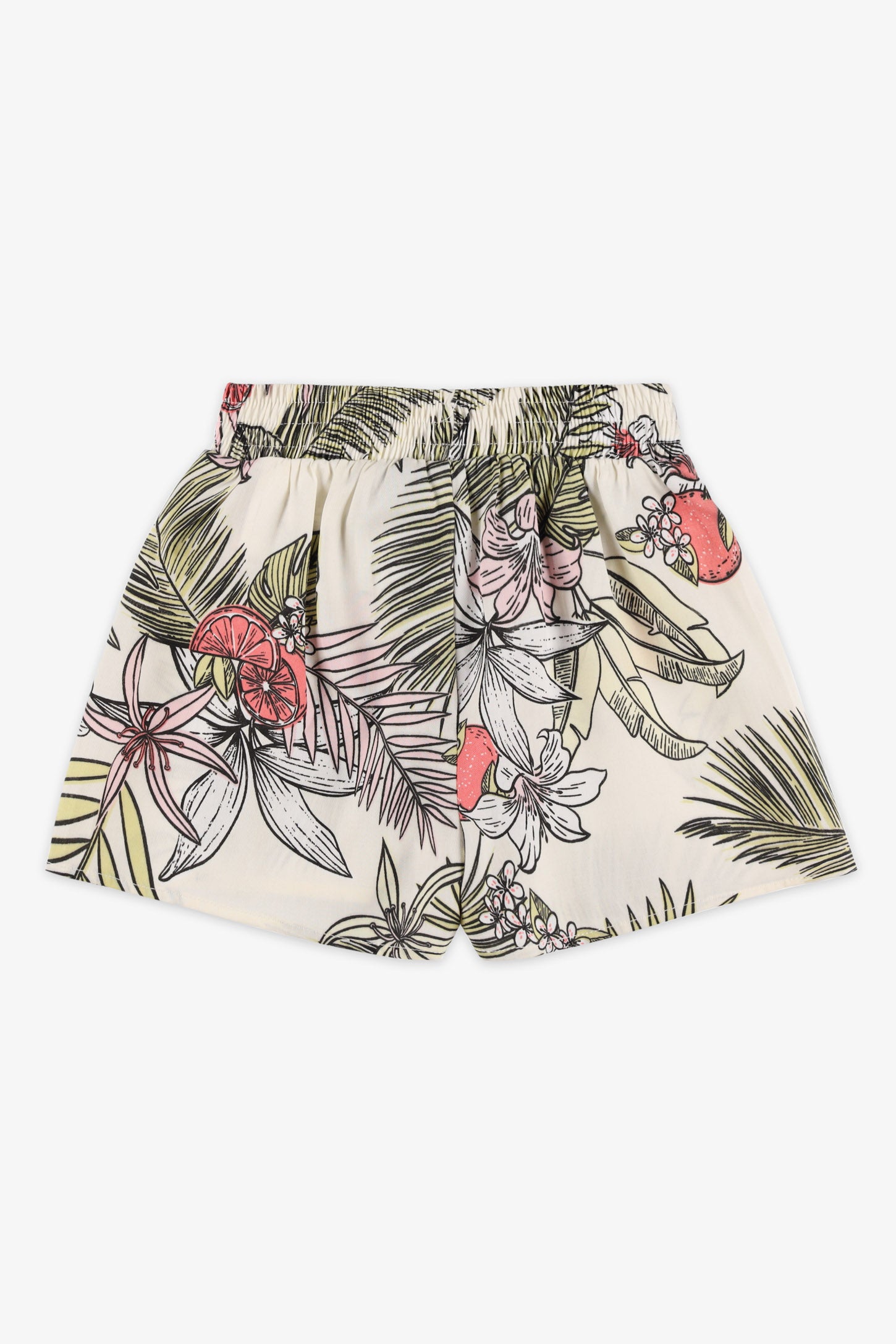 Short taille élastique challis - Enfant fille && JAUNE/MULTI