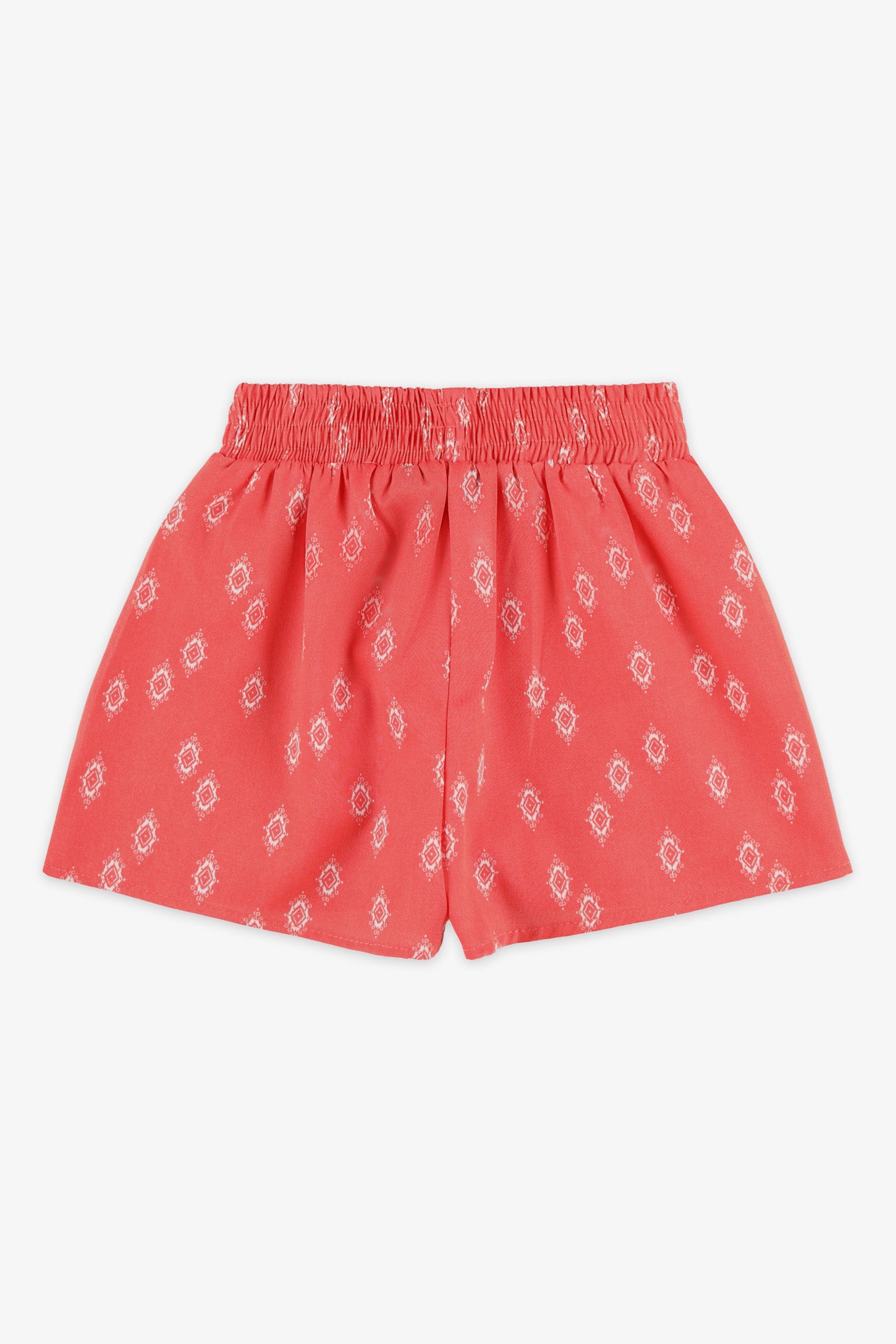Short taille élastique challis - Enfant fille && ROUGE/MULTI