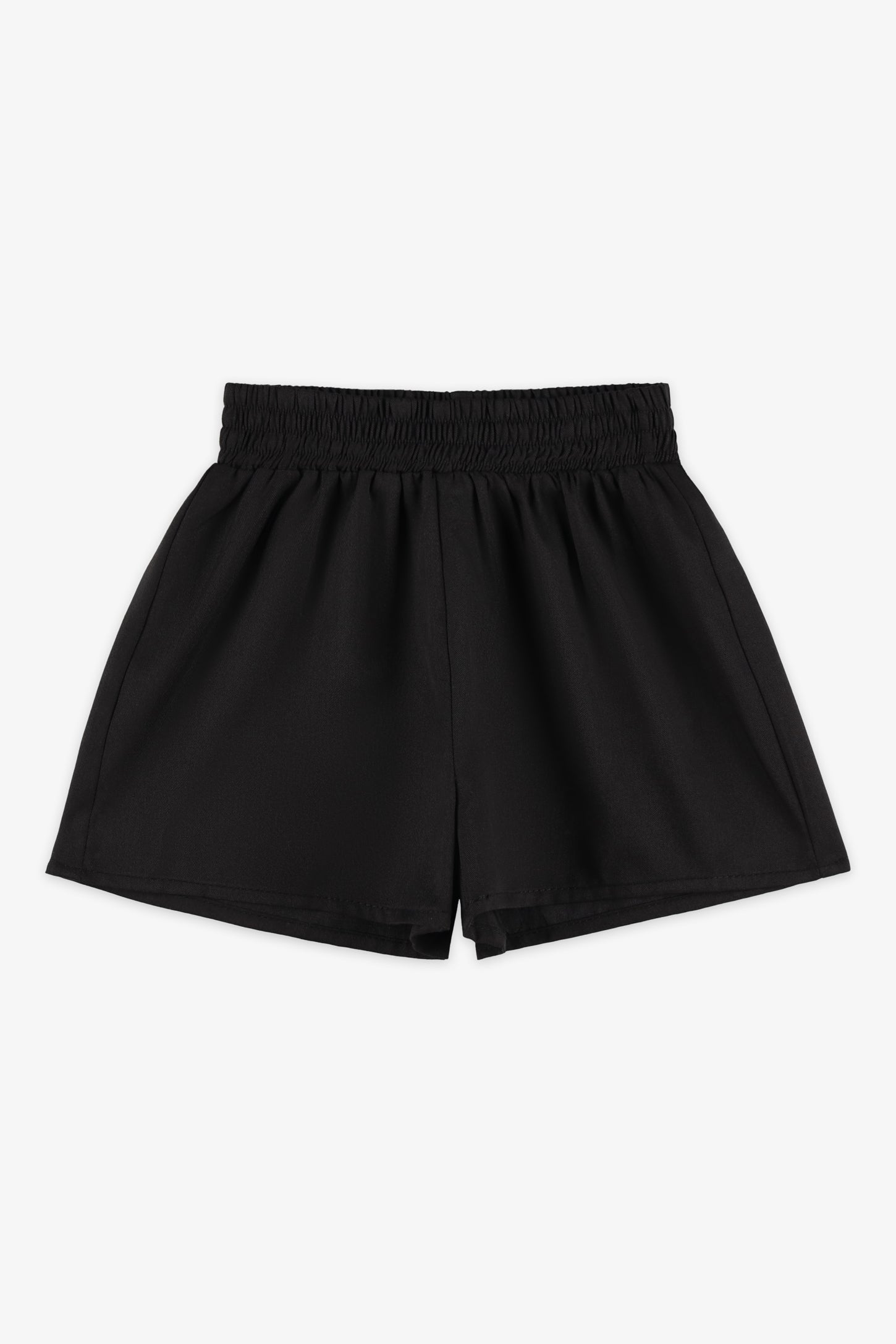 Short taille élastique challis - Enfant fille && NOIR