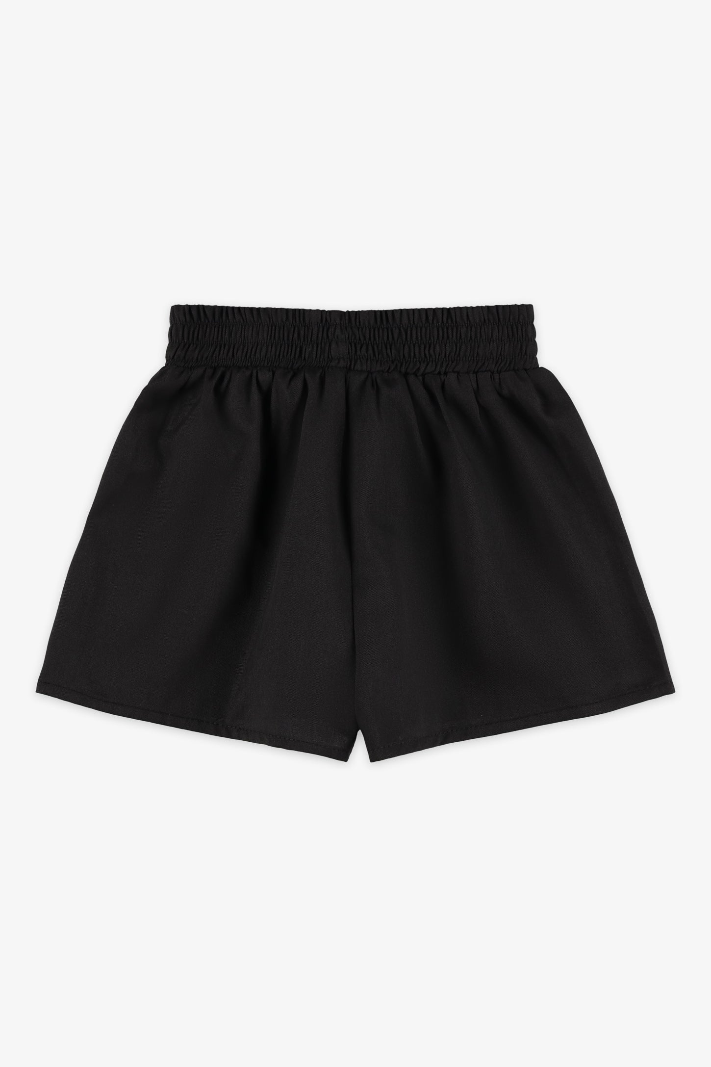 Short taille élastique challis - Enfant fille && NOIR