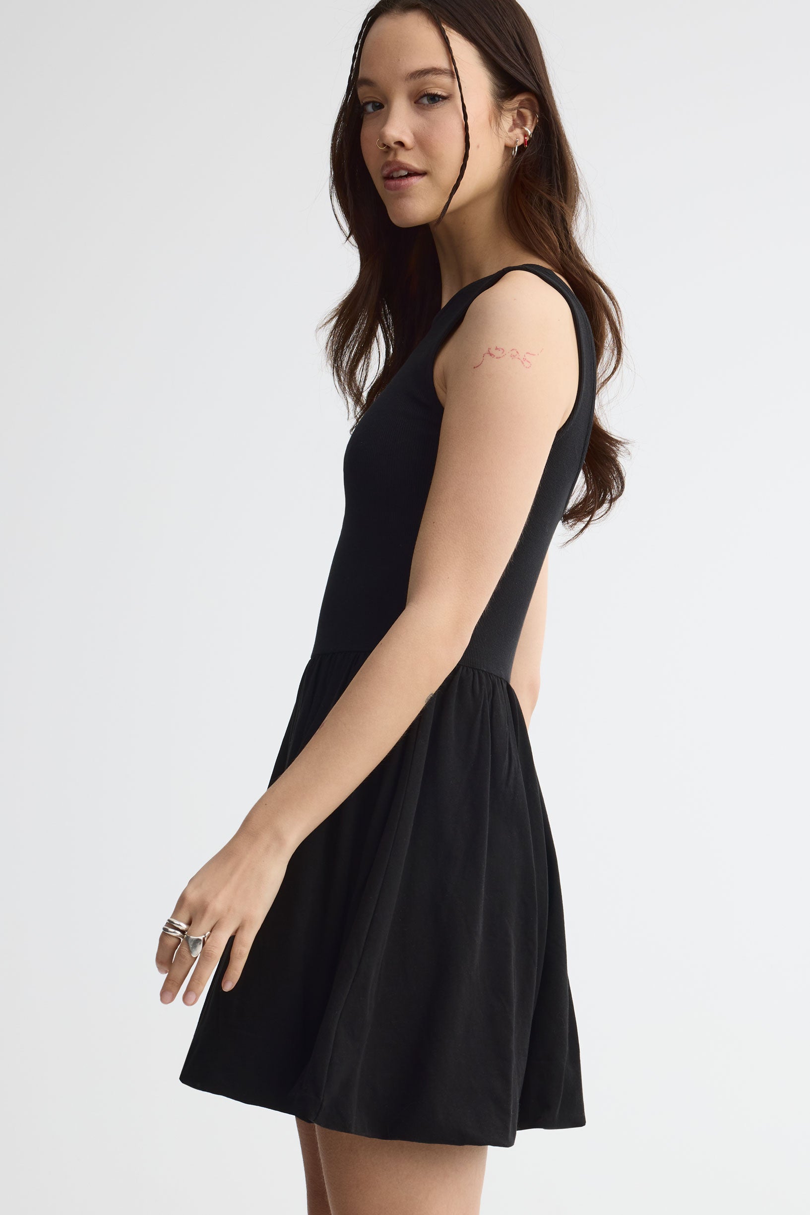 Robe ballon coton - Femme && NOIR