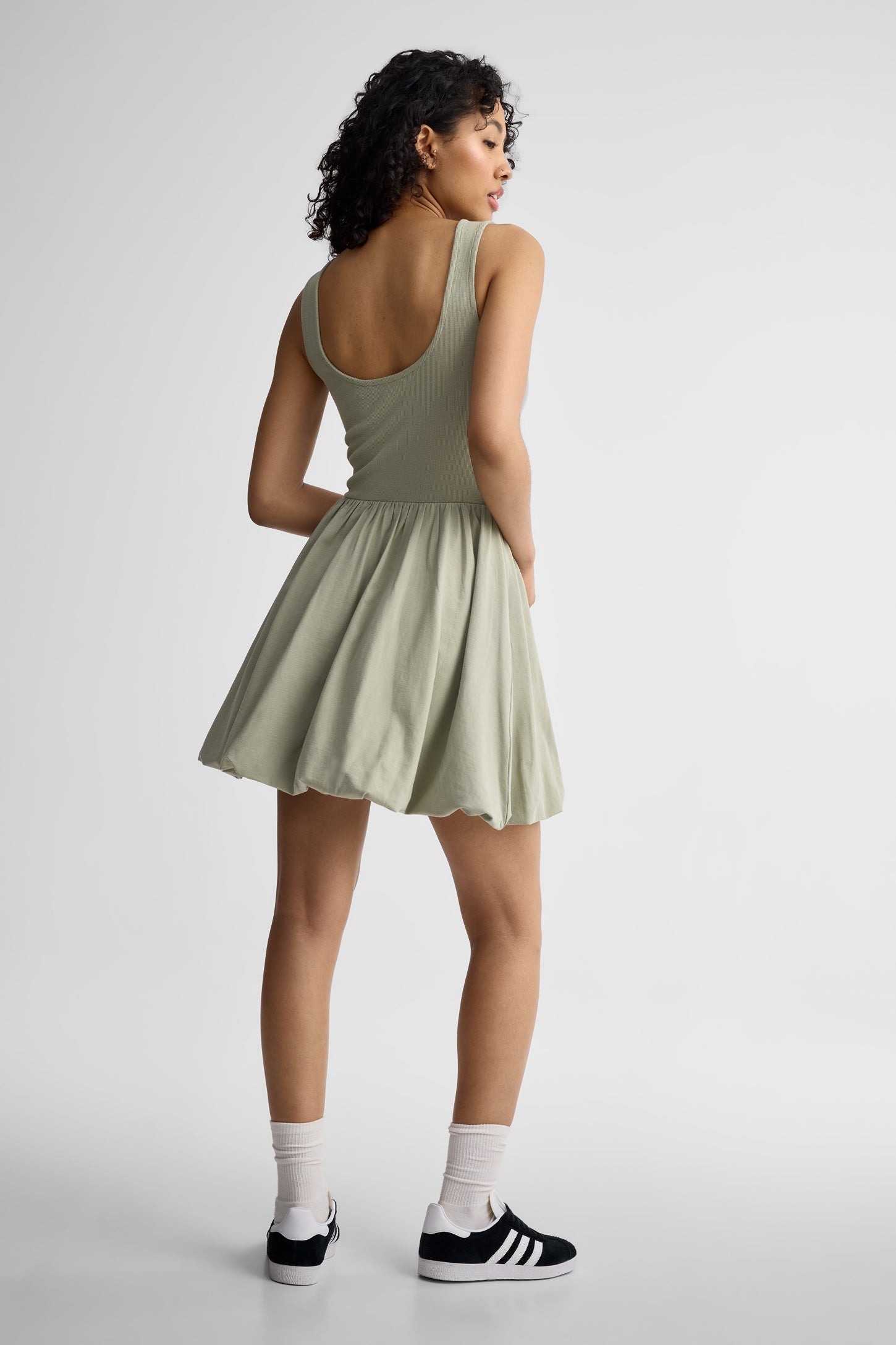 Robe ballon coton - Femme && VERT