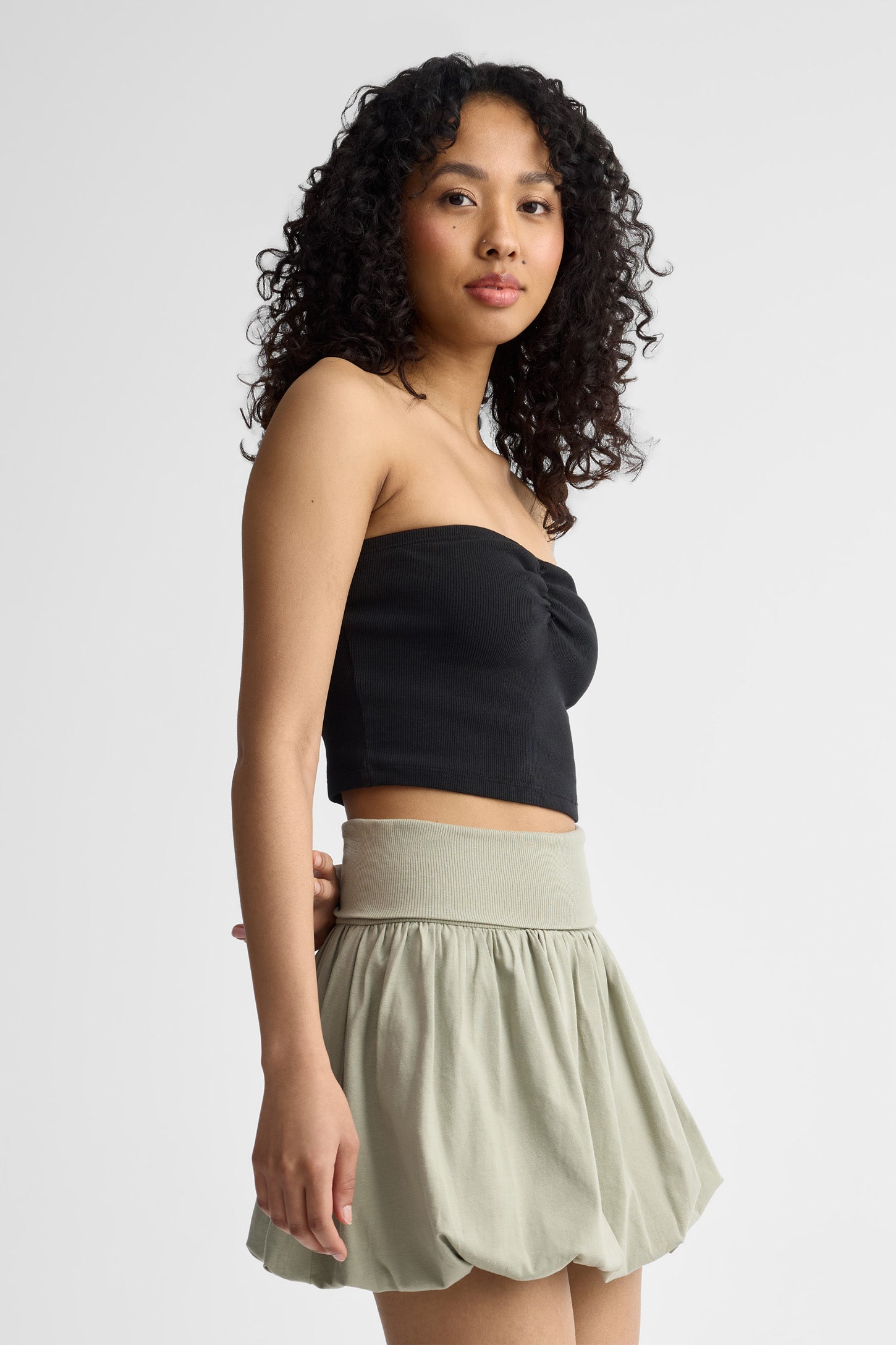 Camisole tube coton - Femme && NOIR