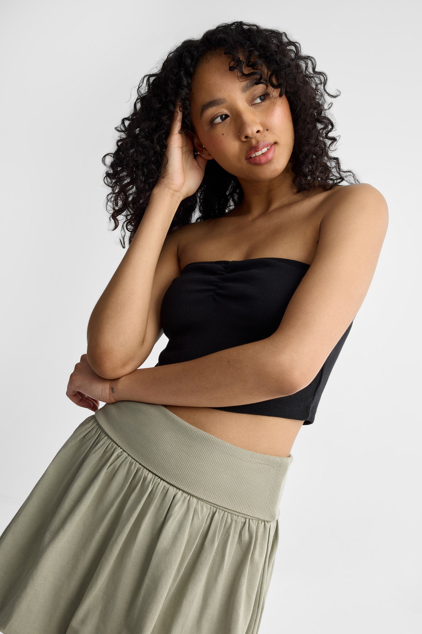 Camisole tube coton - Femme && NOIR