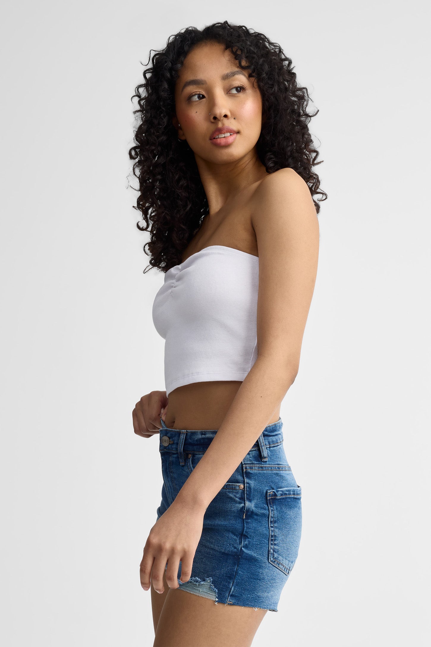 Camisole tube coton - Femme && BLANC