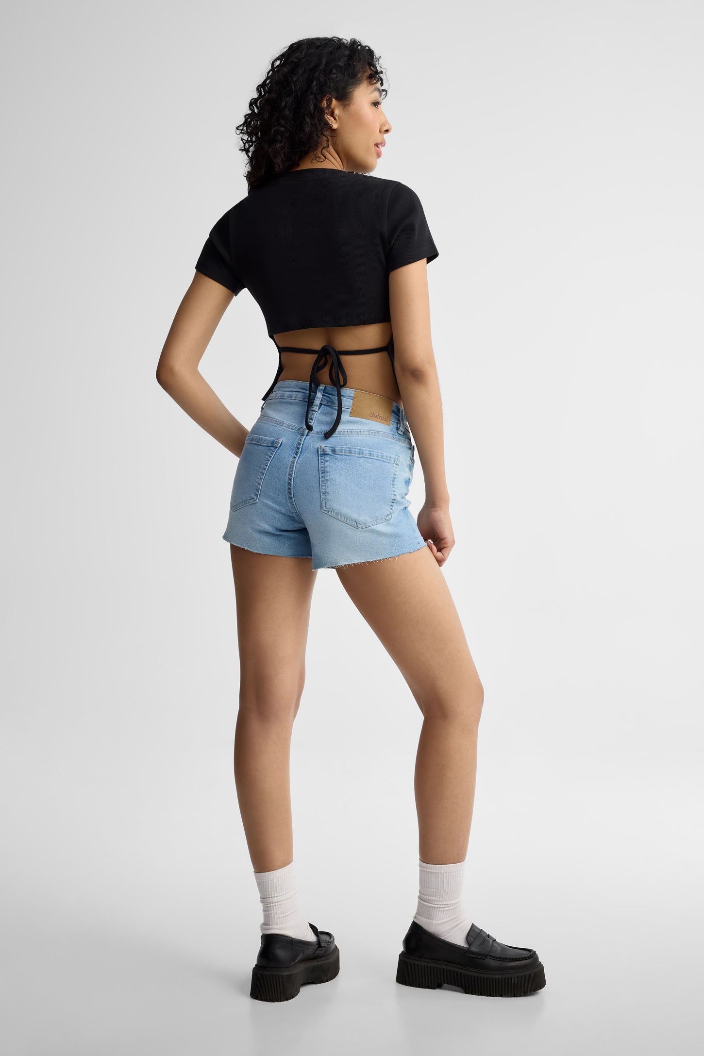 T-shirt col rond coton - Femme && NOIR