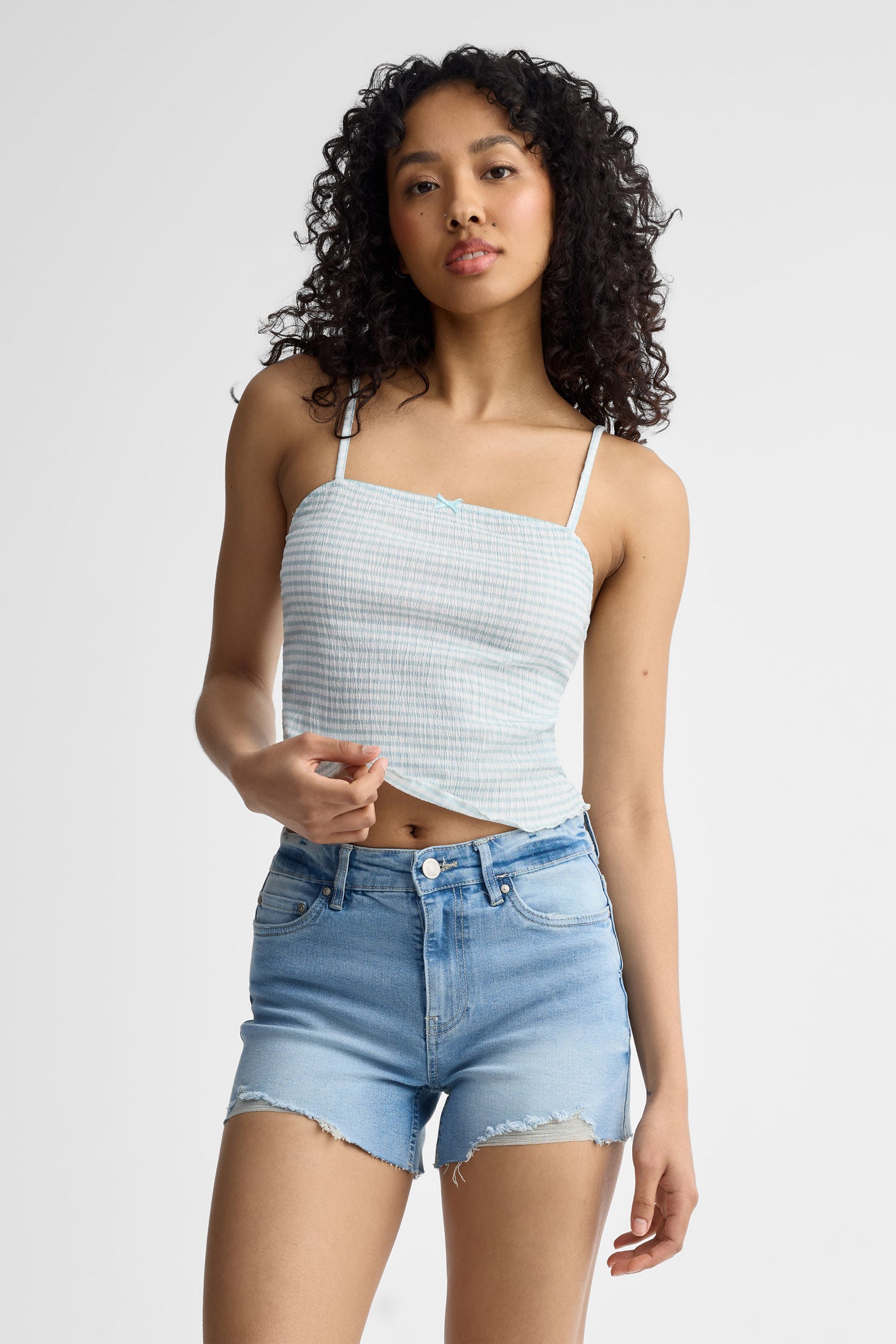 Camisole à bretelles fines - Femme && BLEU MULTI