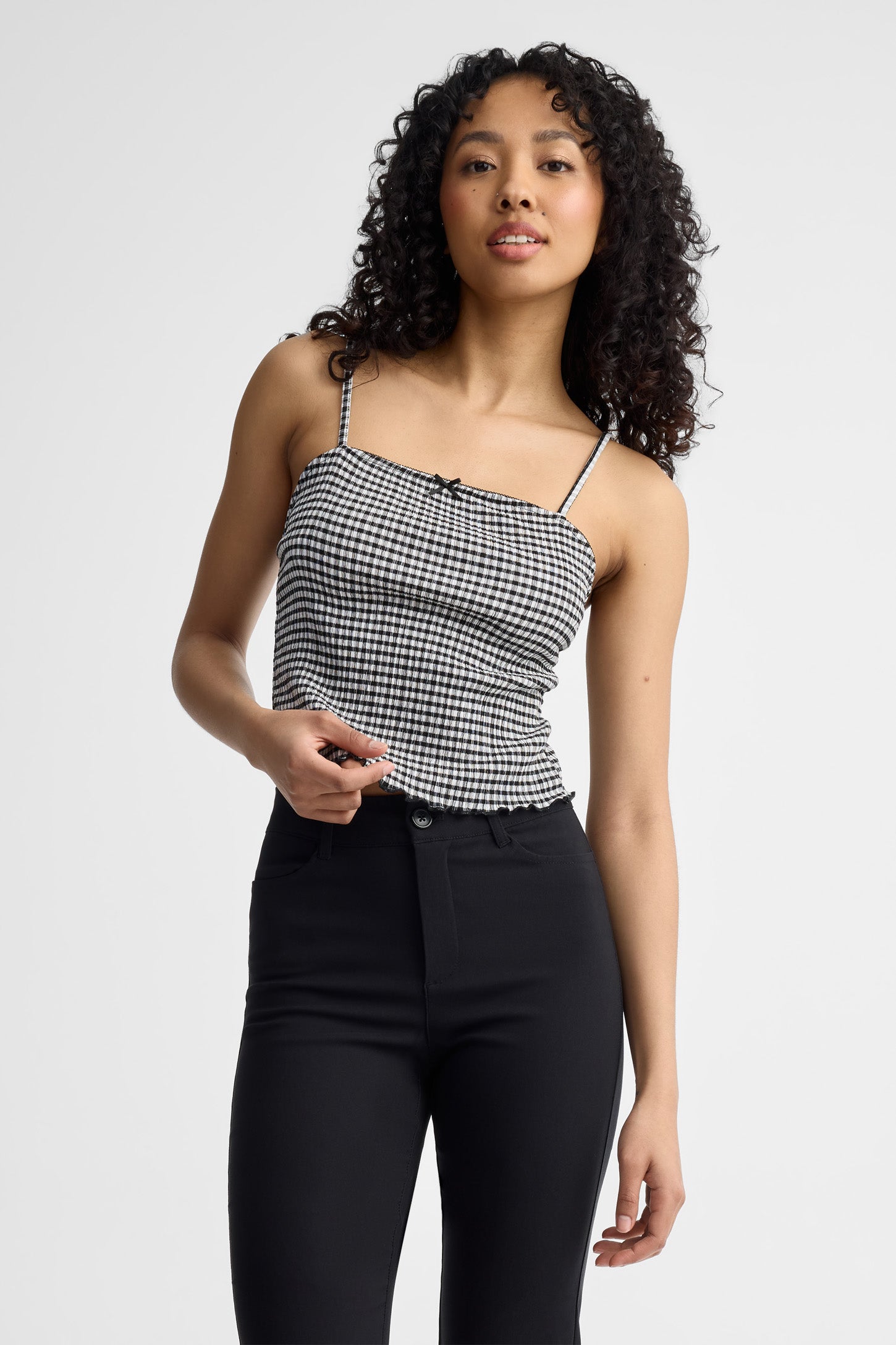 Camisole à bretelles fines - Femme && NOIR/MULTI