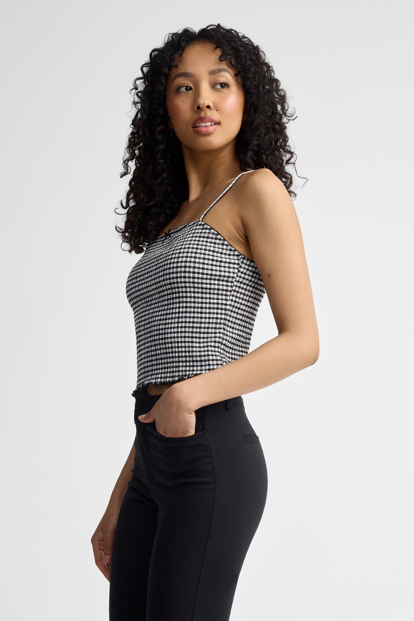 Camisole à bretelles fines - Femme && NOIR/MULTI
