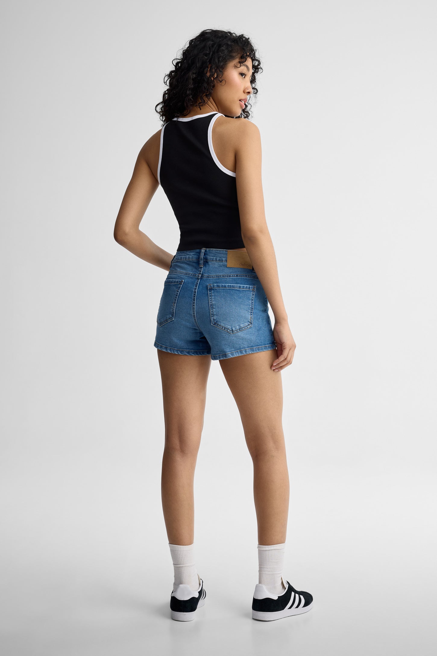 Camisole halter côtelée - Femme && NOIR