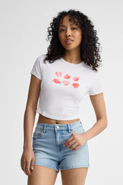 T-shirt col rond coton - Femme && BLANC