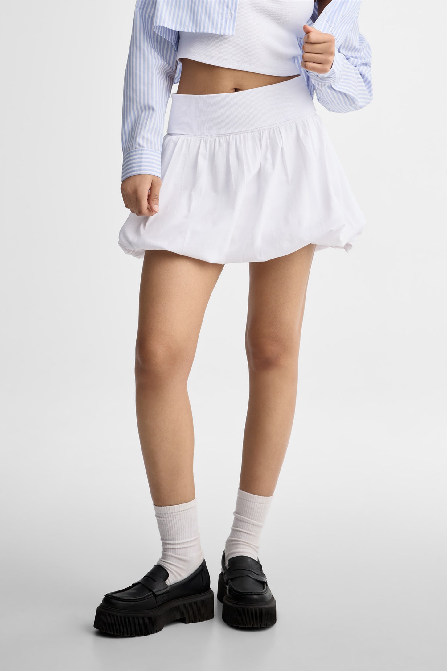 Mini jupe ballon - Femme && BLANC