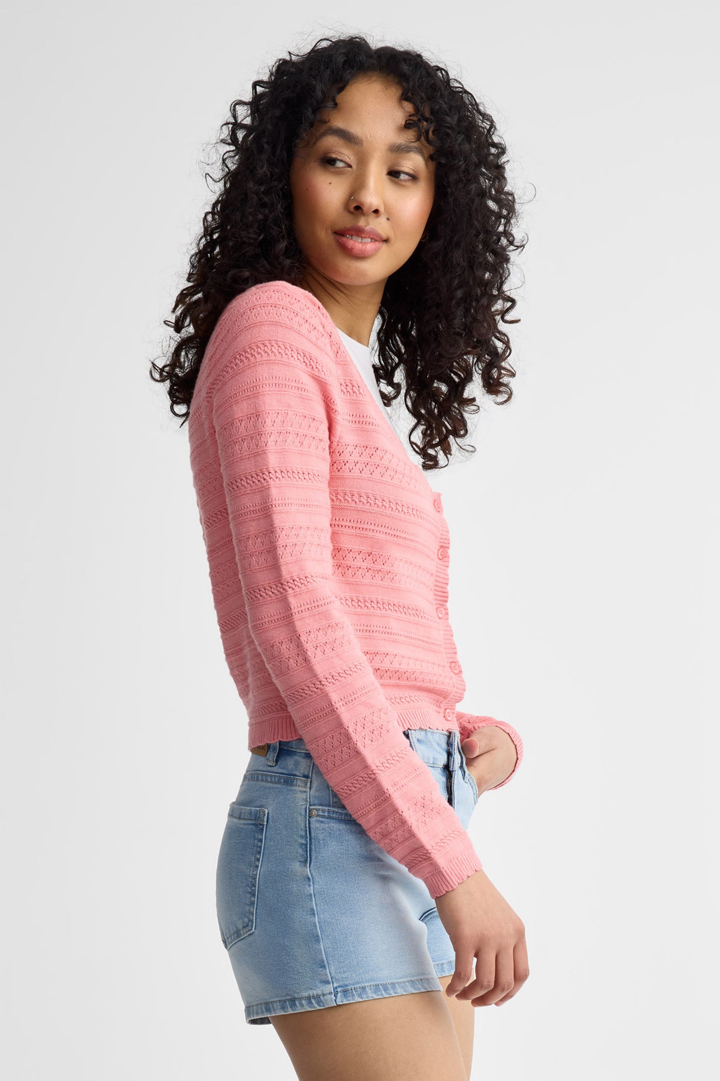 Cardigan en pointelle - Femme && ROSE