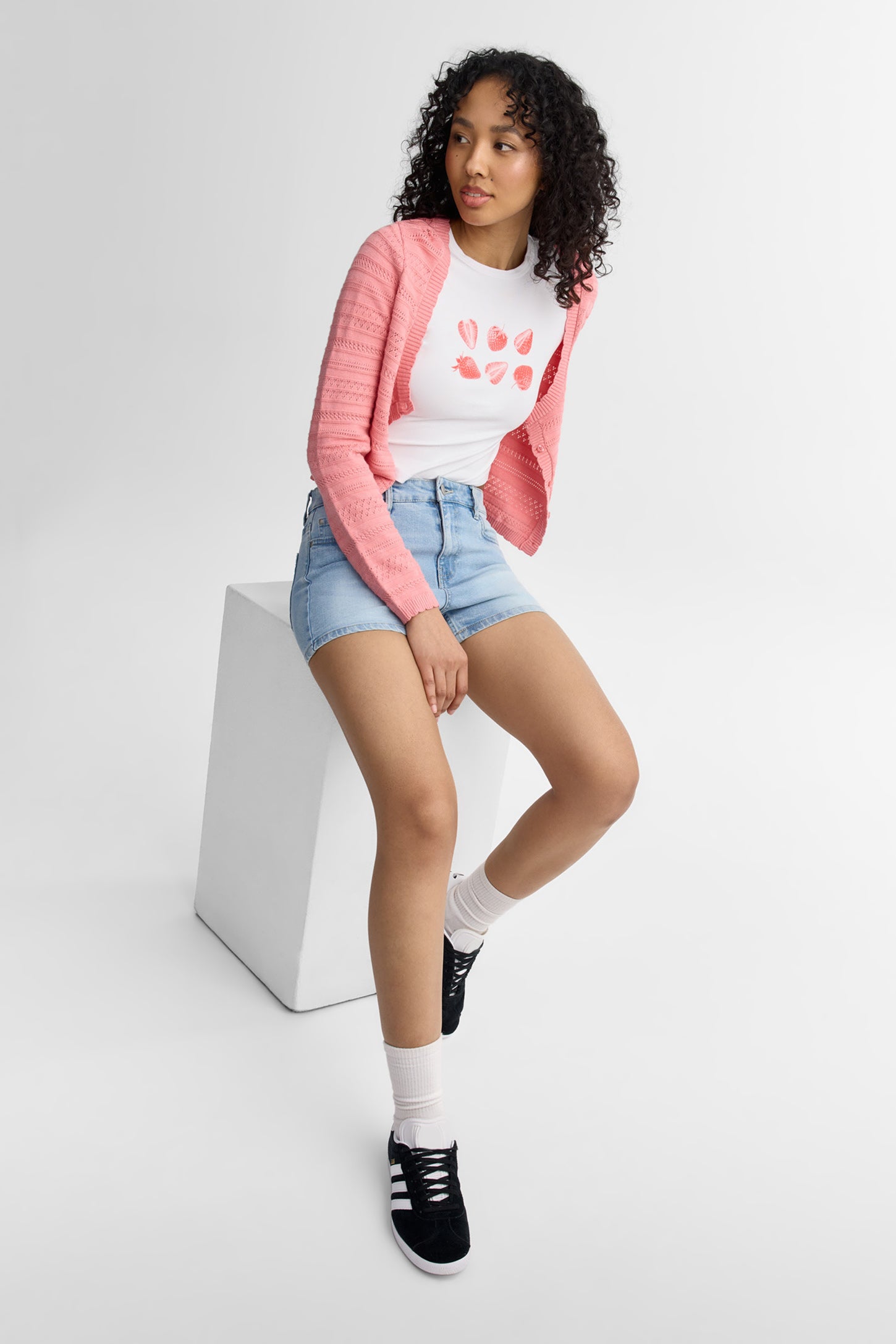 Cardigan en pointelle - Femme && ROSE