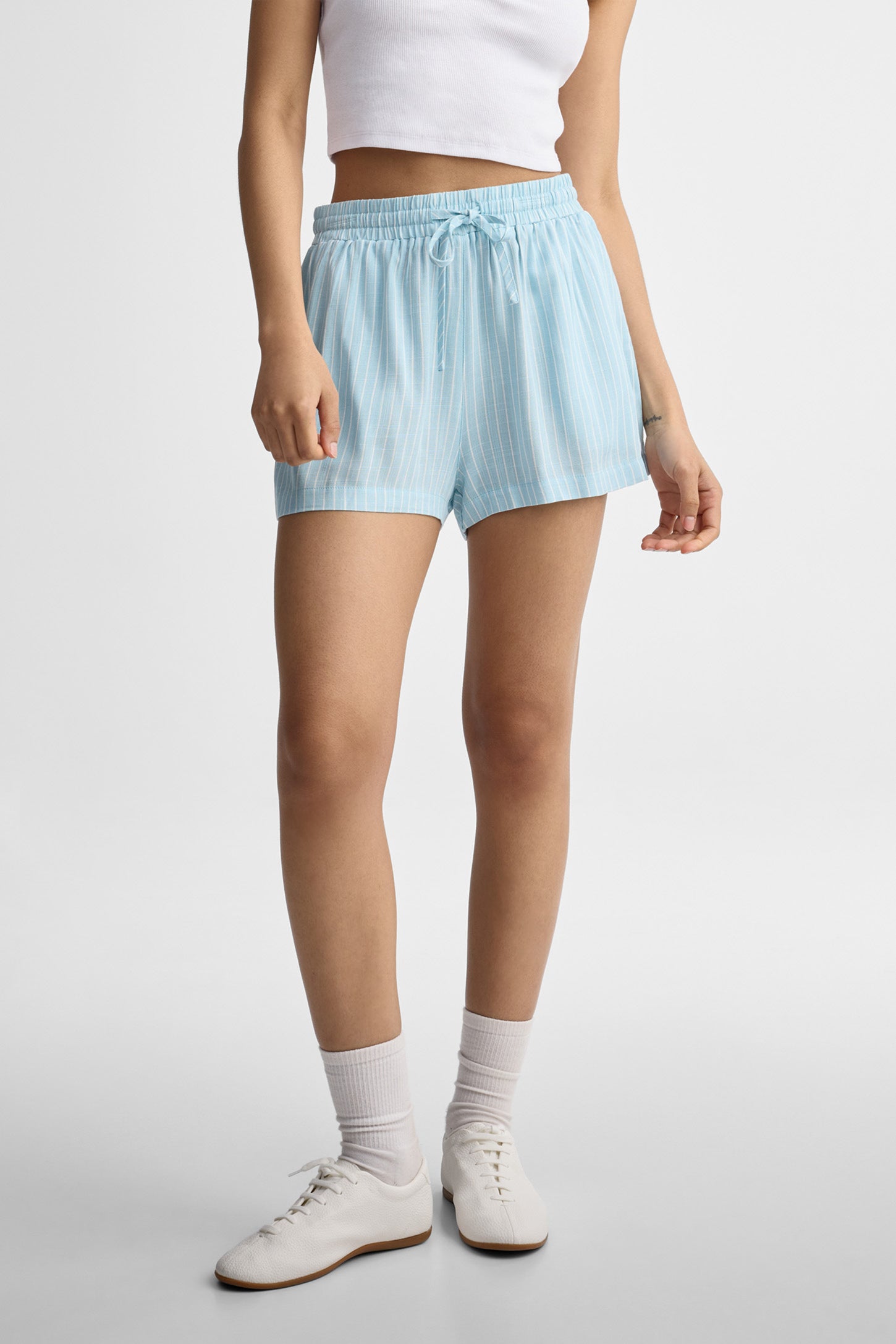 Short taille haute coupe ample - Femme && BLEU MULTI