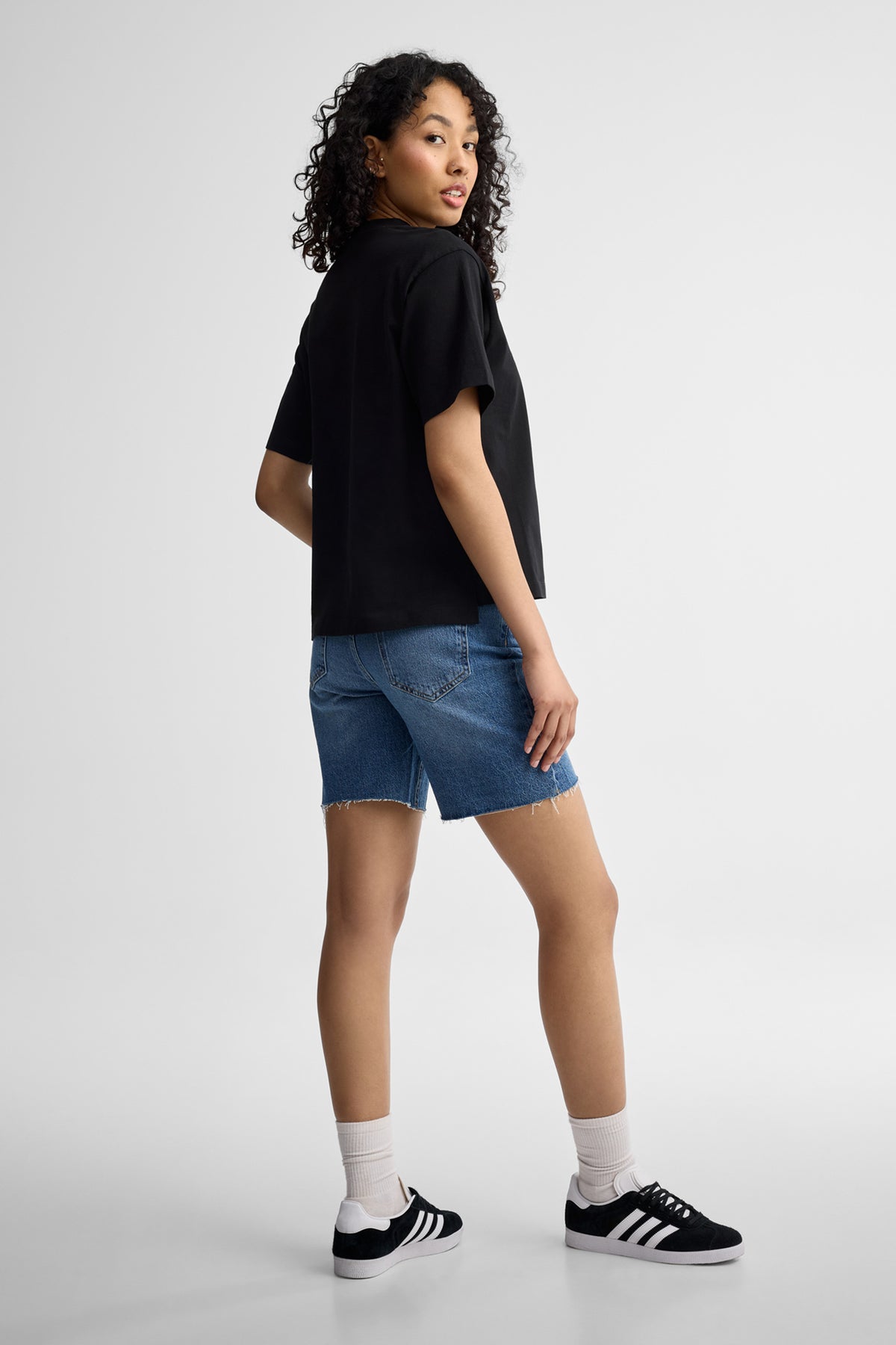 T-shirt surdimensionné coton - Femme && NOIR