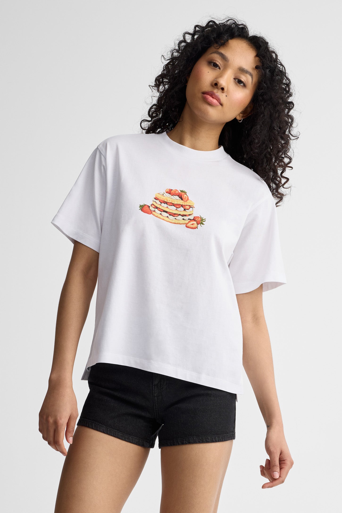 T-shirt surdimensionné coton - Femme && BLANC