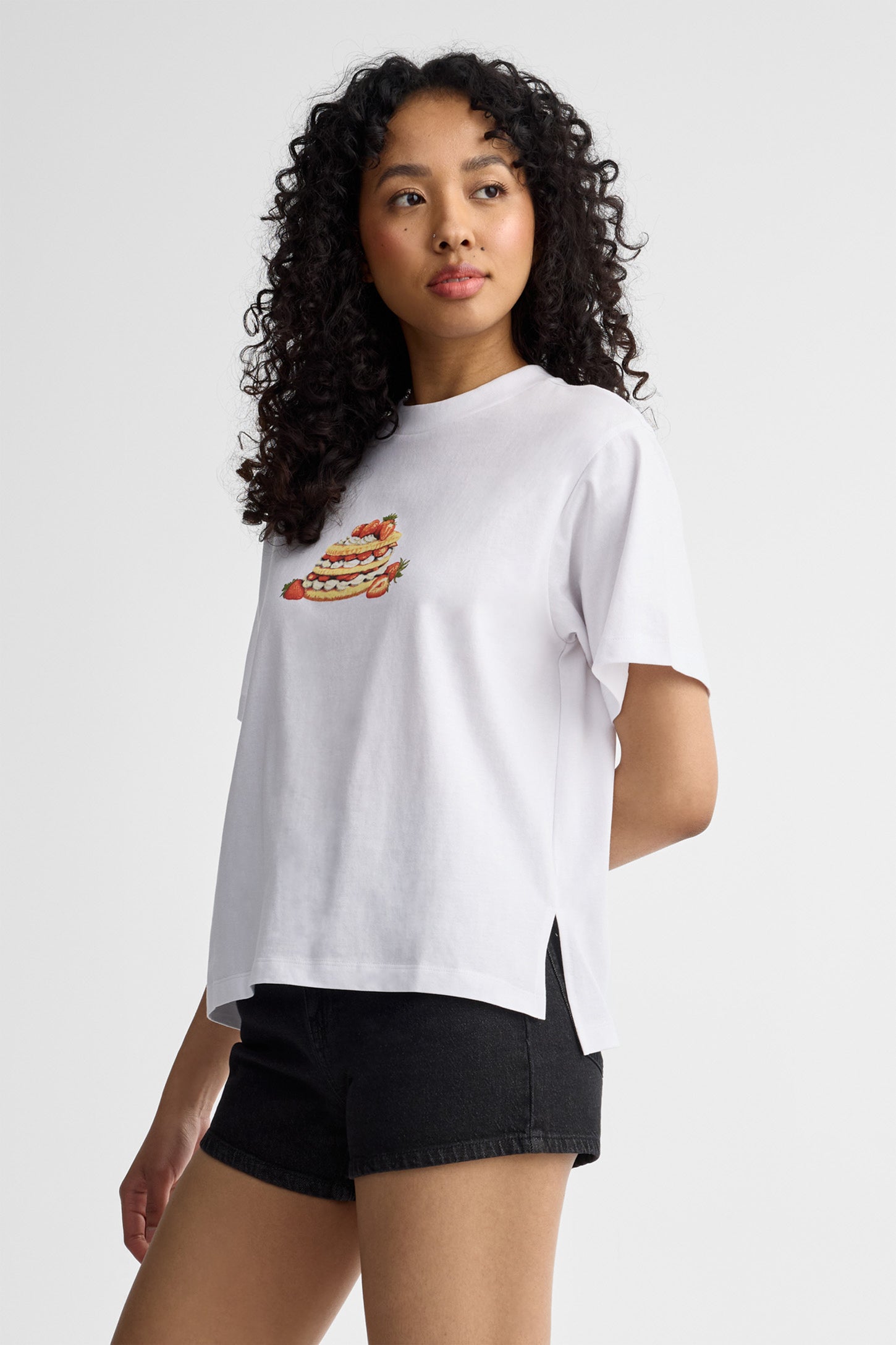 T-shirt surdimensionné coton - Femme && BLANC