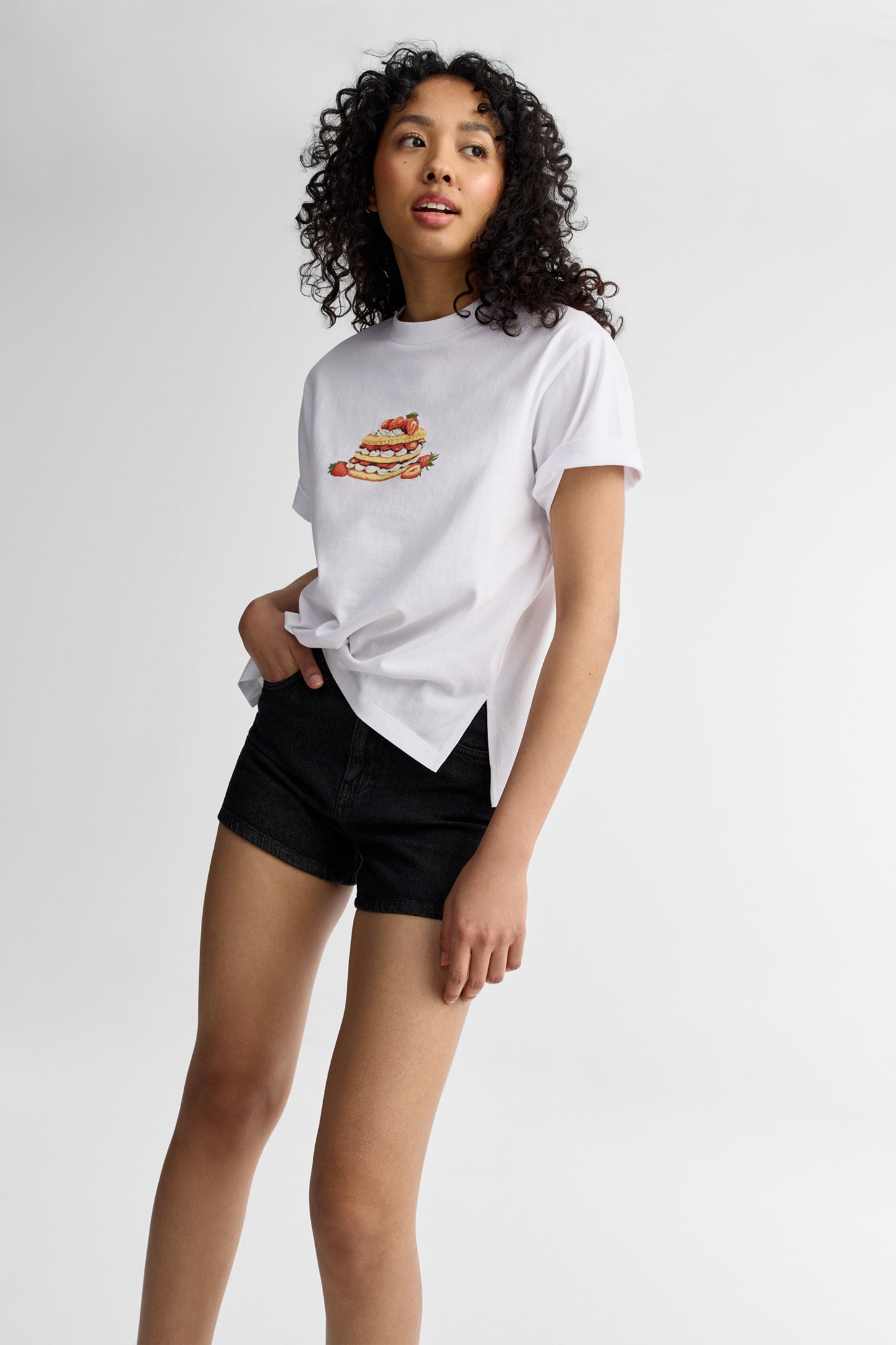 T-shirt surdimensionné coton - Femme && BLANC