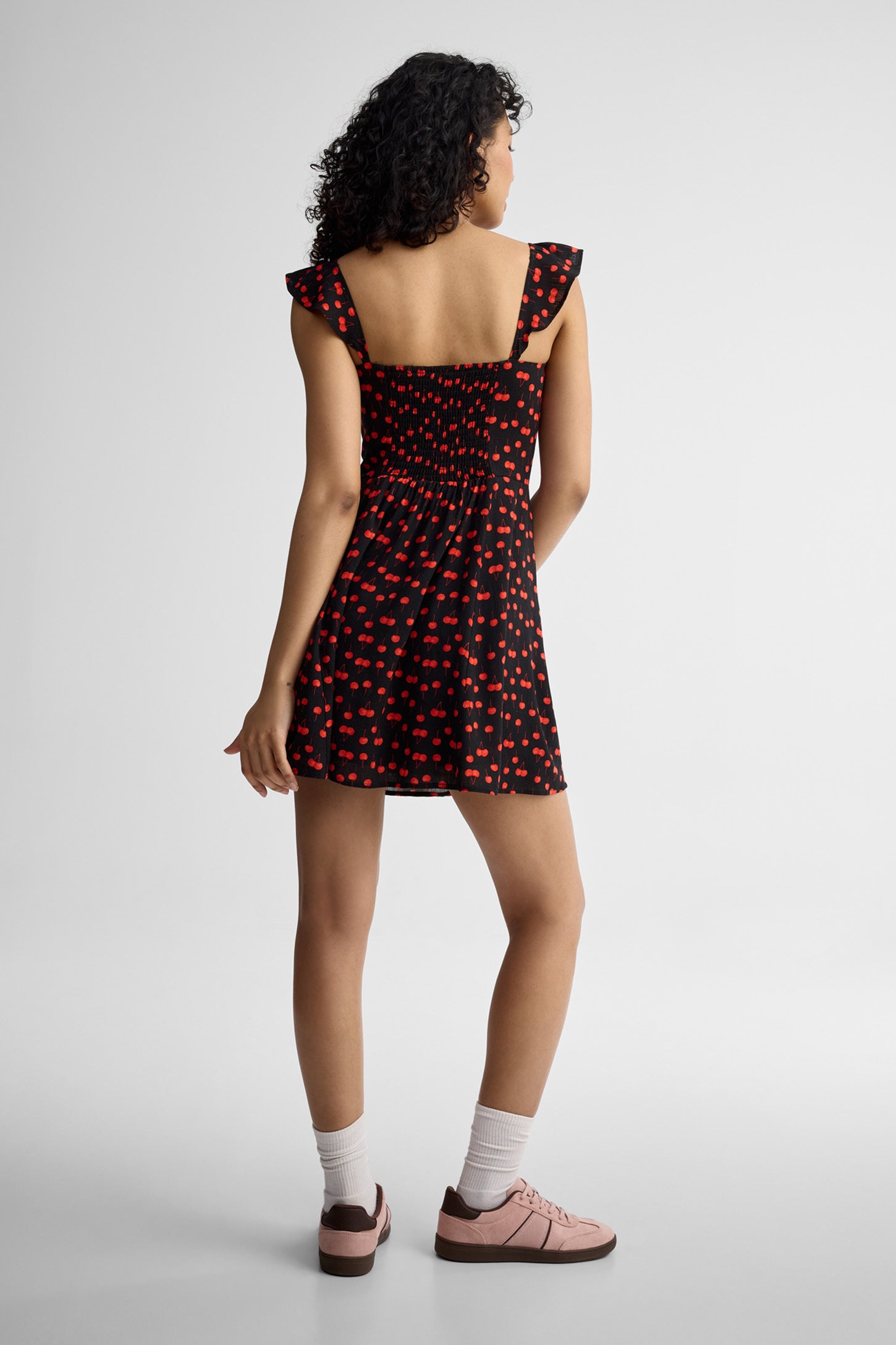 Robe courte col en cœur - Femme && NOIR/MULTI