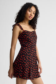 Robe courte col en cœur - Femme && NOIR/MULTI