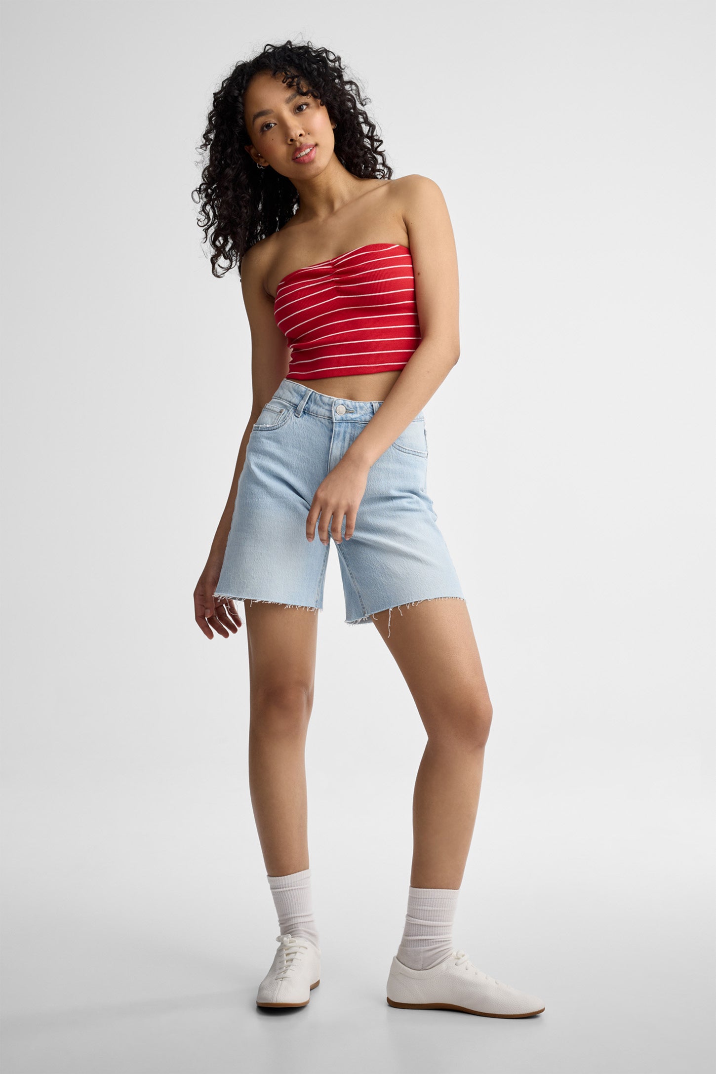 Camisole tube coton - Femme && ROUGE/MULTI