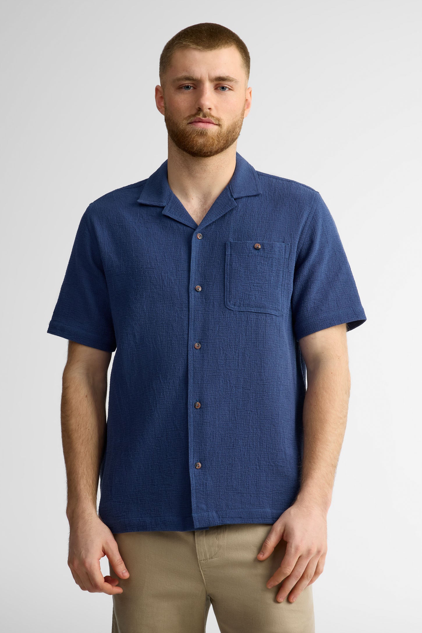 Chemise manches courtes coton - Homme && MARIN