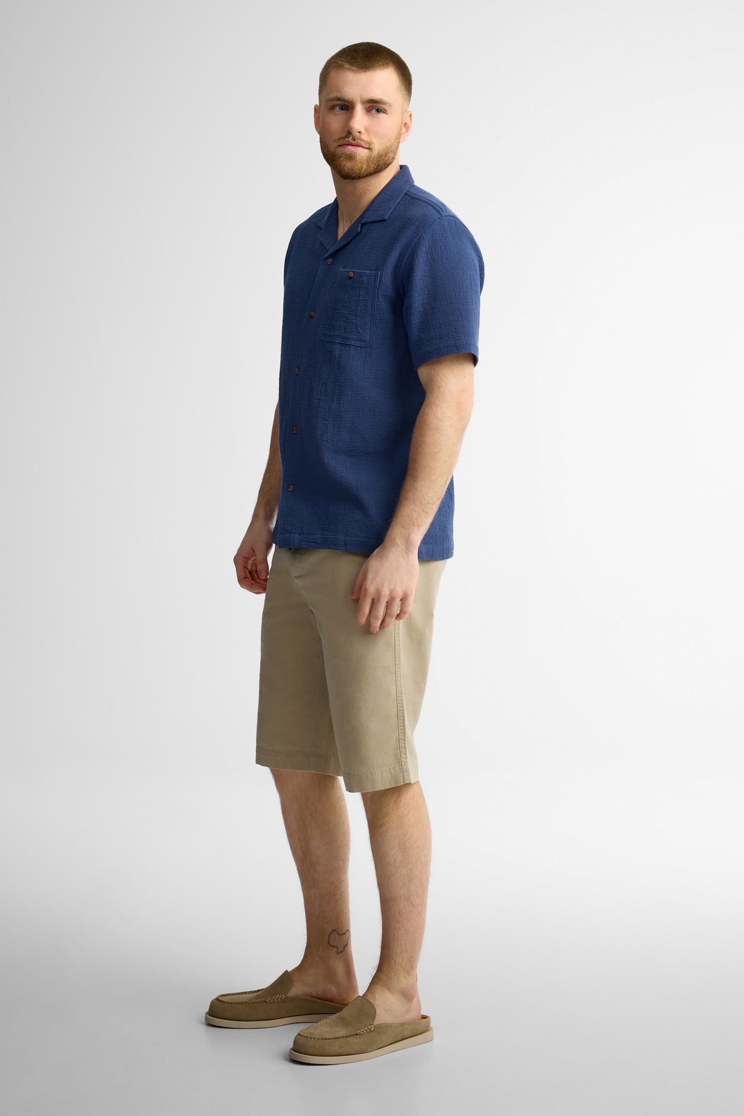 Chemise manches courtes coton - Homme && MARIN