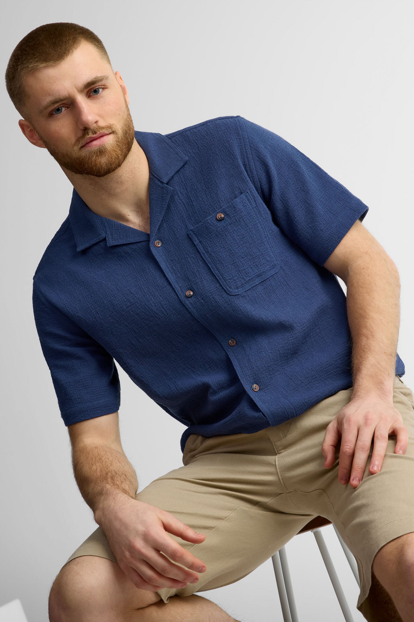 Chemise manches courtes coton - Homme && MARIN