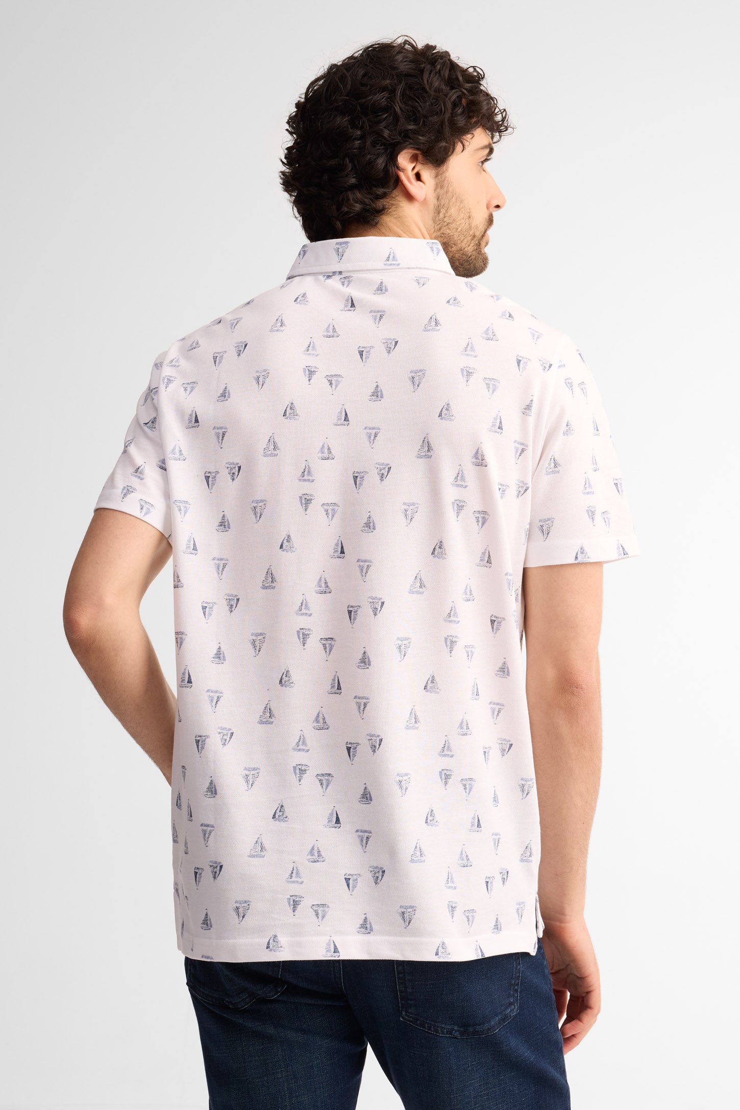 Polo manches courtes coton - Homme && BLANC MULTI