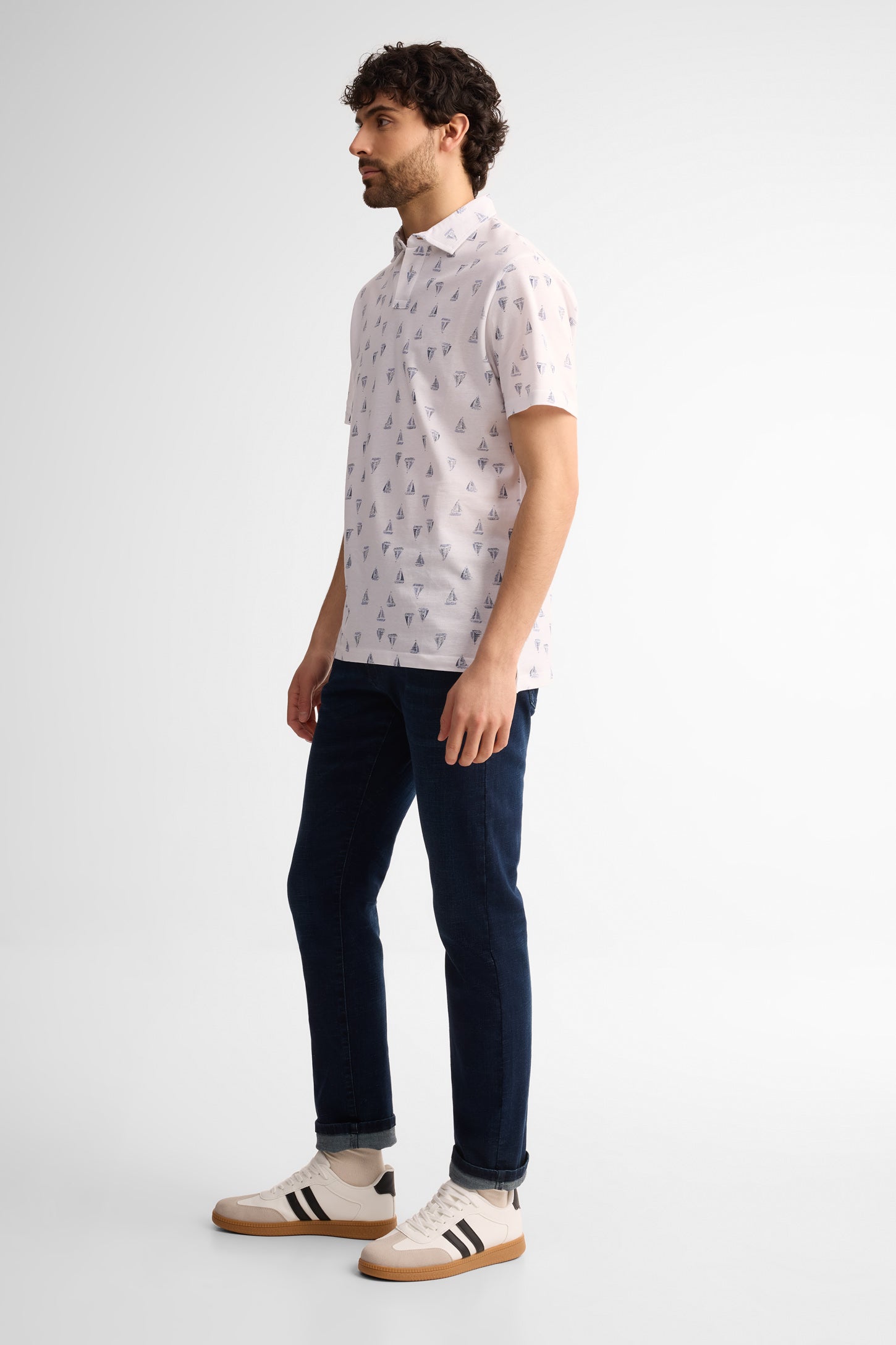 Polo manches courtes coton - Homme && BLANC MULTI