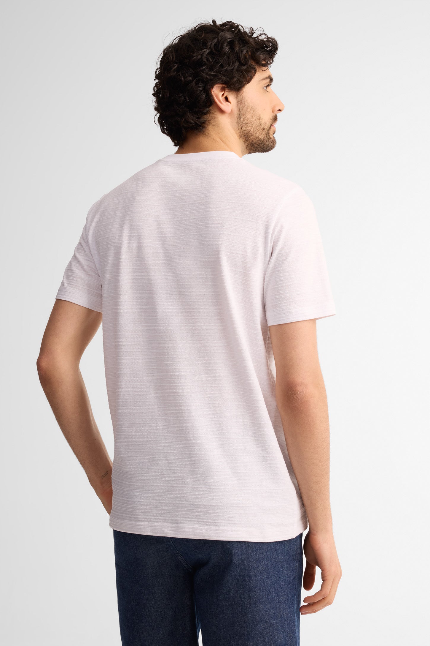 T- shirt col rond coton - Homme && BLANC