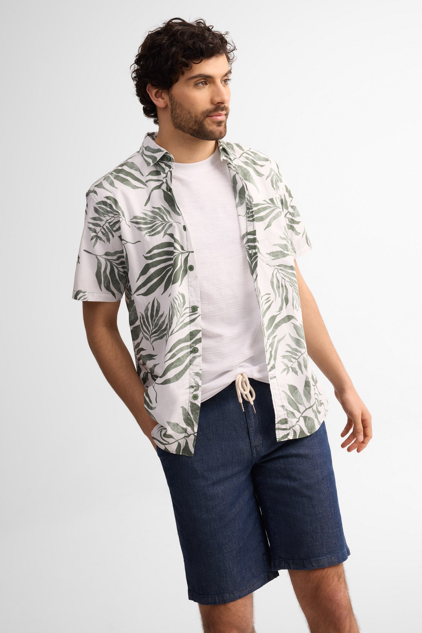 T- shirt col rond coton - Homme && BLANC