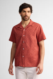Chemise coupe régulière coton - Homme && ROUGE