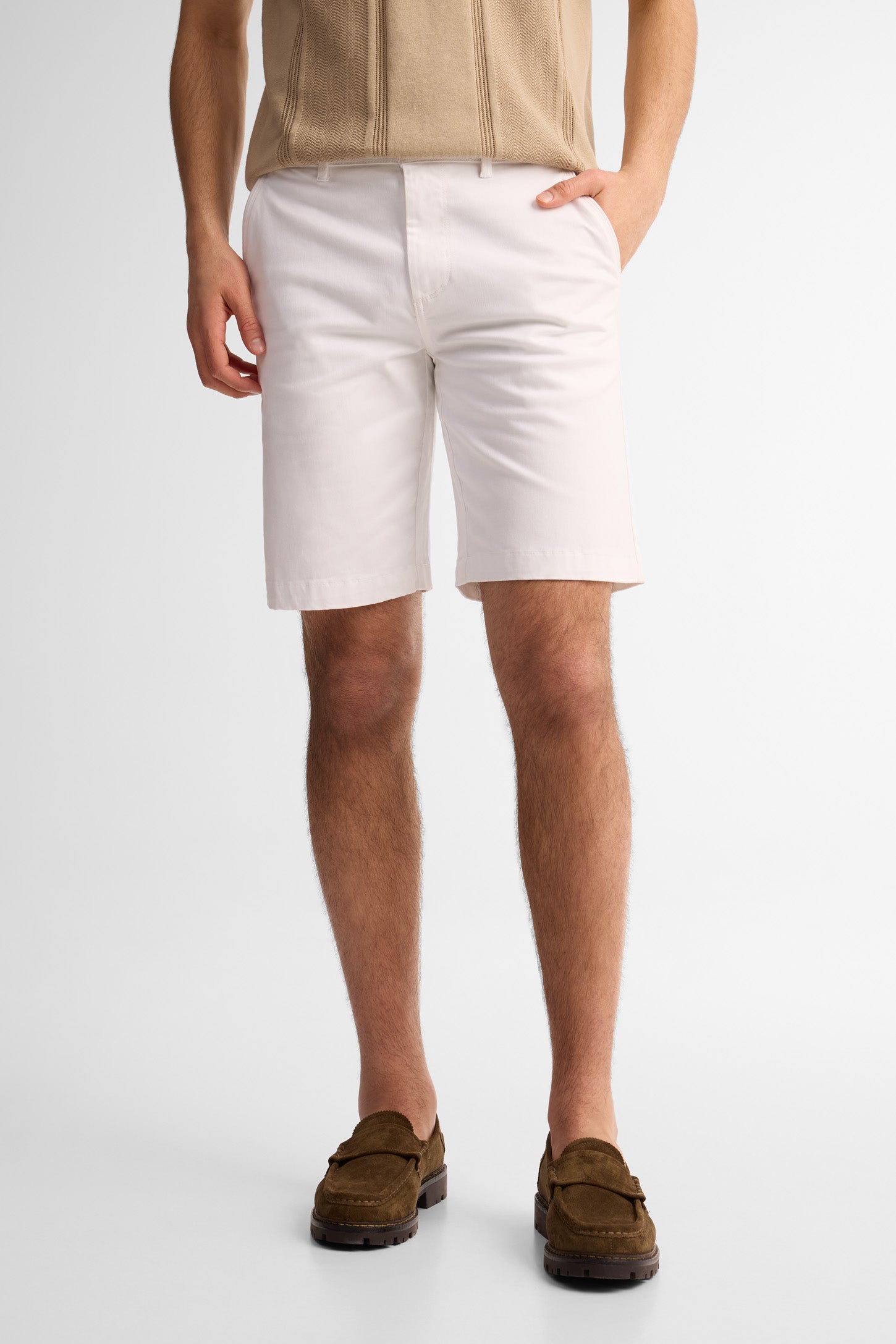 Short chino en twill - Homme && BLANC