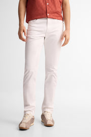 Pantalon jambe fuselée en twill - Homme && BLANC