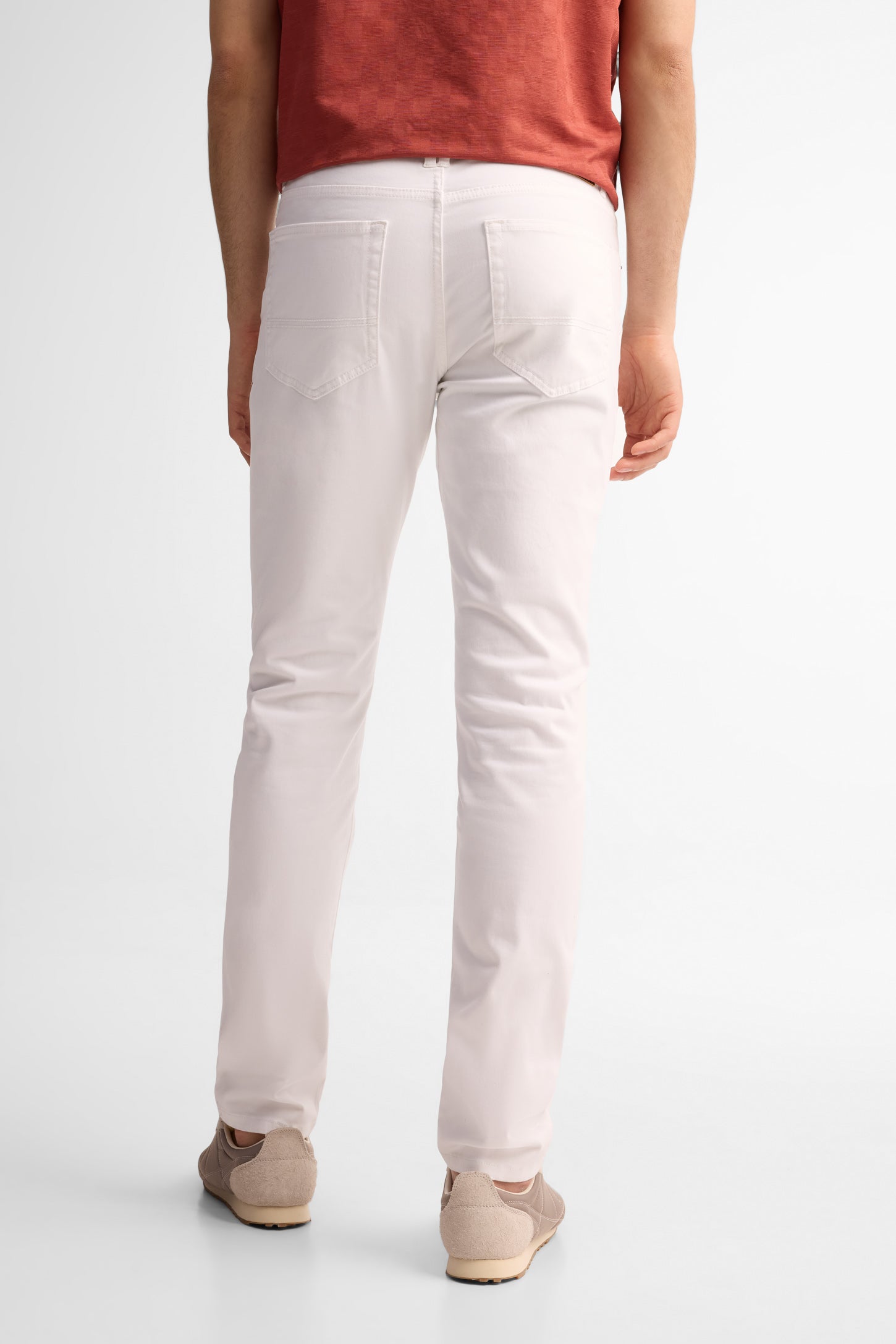 Pantalon jambe fuselée en twill - Homme && BLANC